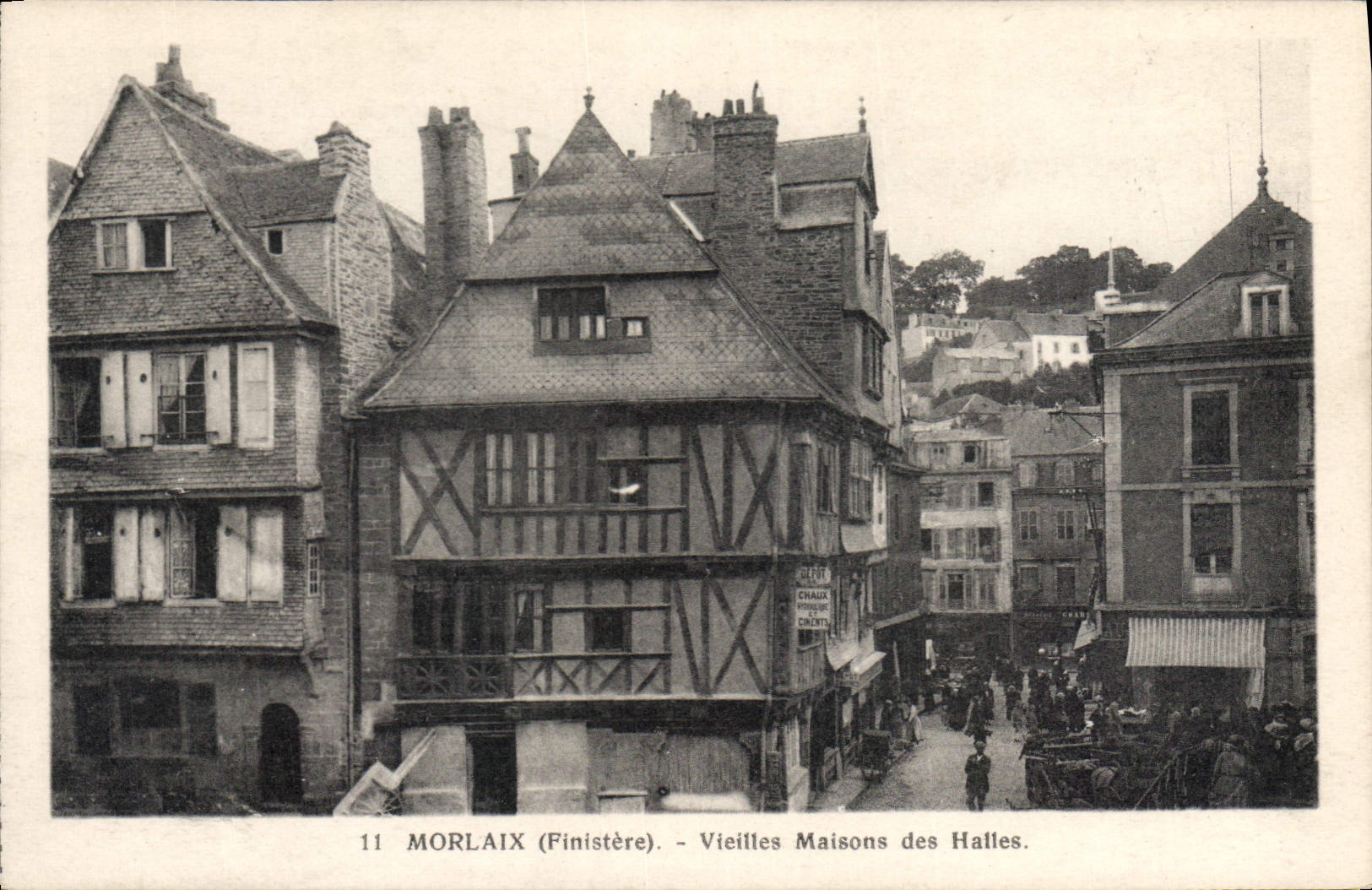 CPA Morlaix Finistere Vieilles Maisons des Halles