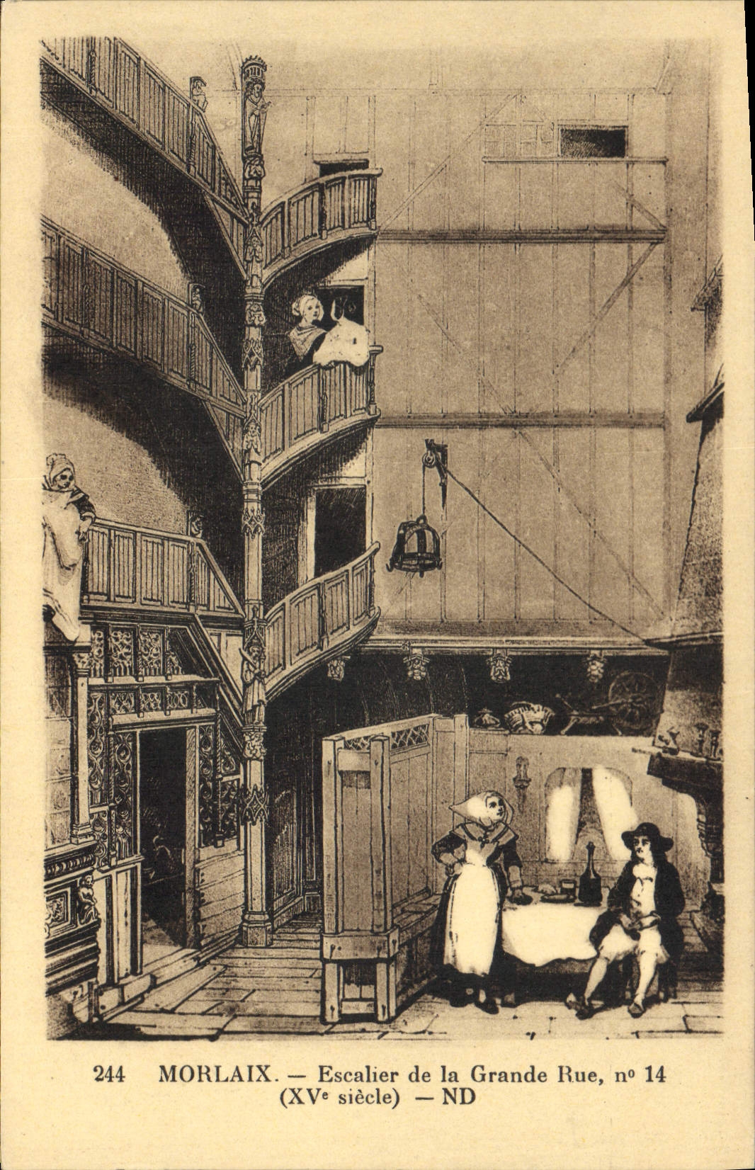 CPA Morlaix Escalier de la Grande Rue 