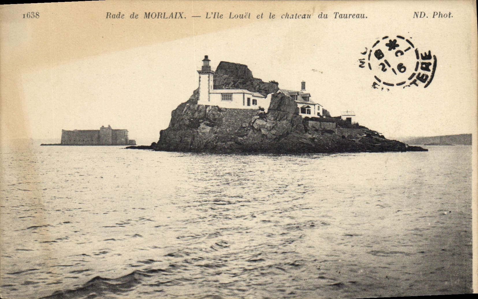 CPA Rade de Morlaix L'Ile Louet et le Chateau du Taureau 