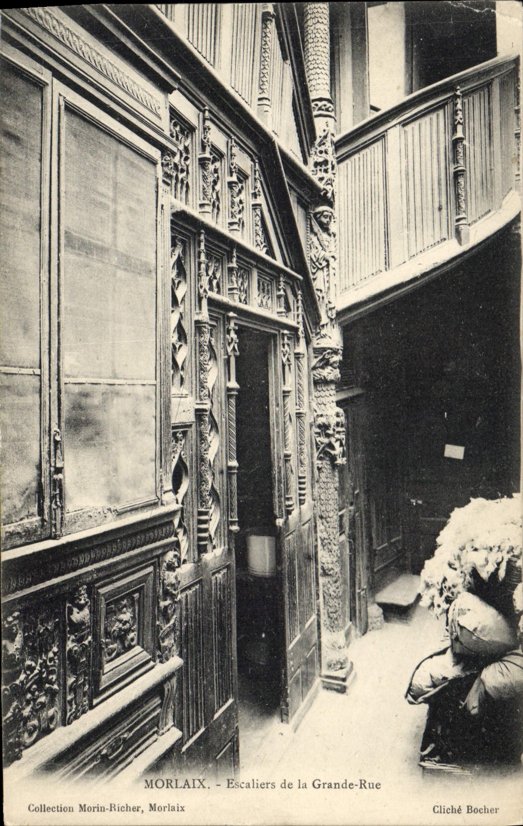 CPA Morlaix Escaliers de la Grande Rue 