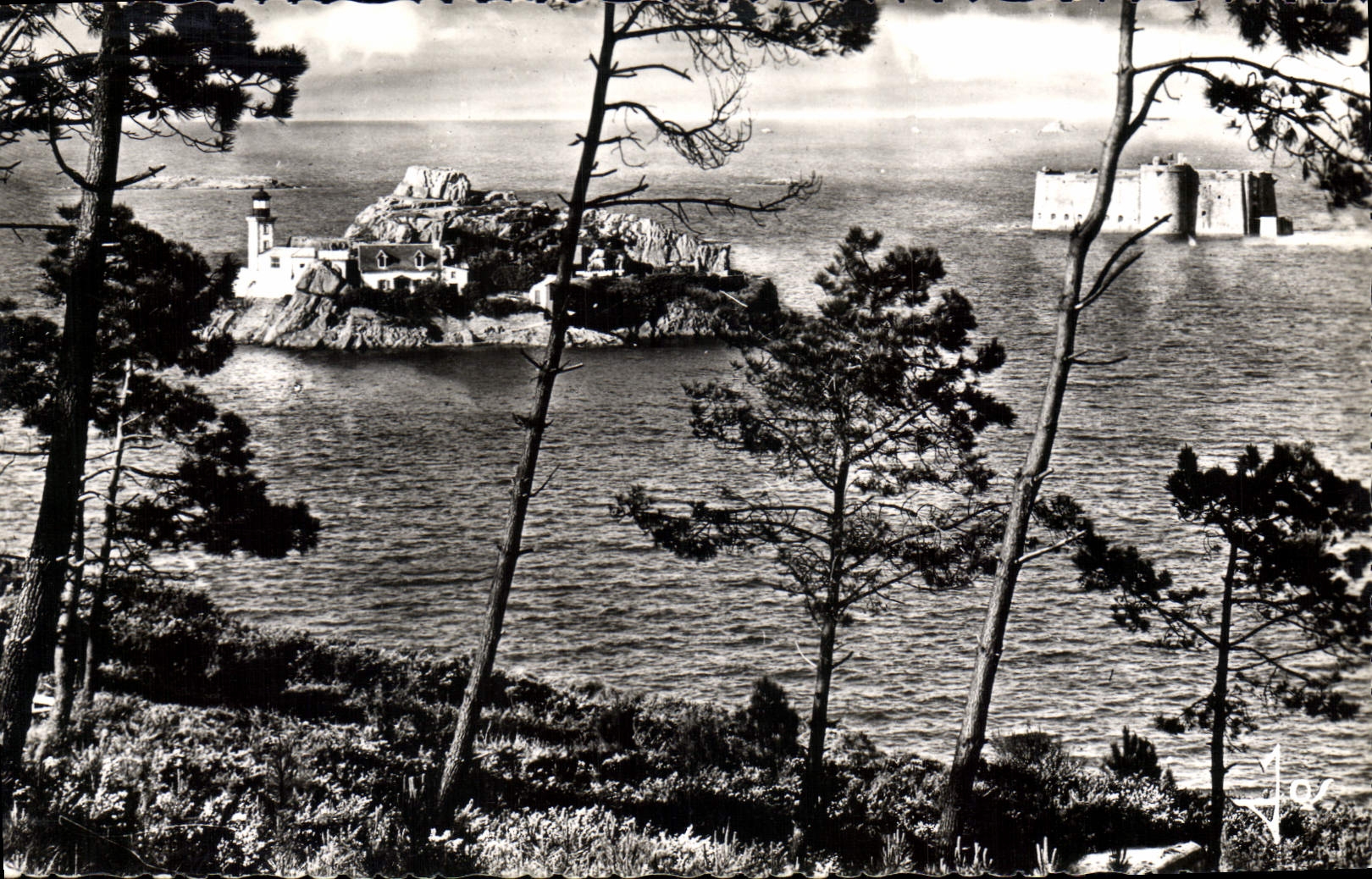 CPA Bretagne Baie de Morlaix Finistere L'Ile Louet et le Chateau du Taureau 
