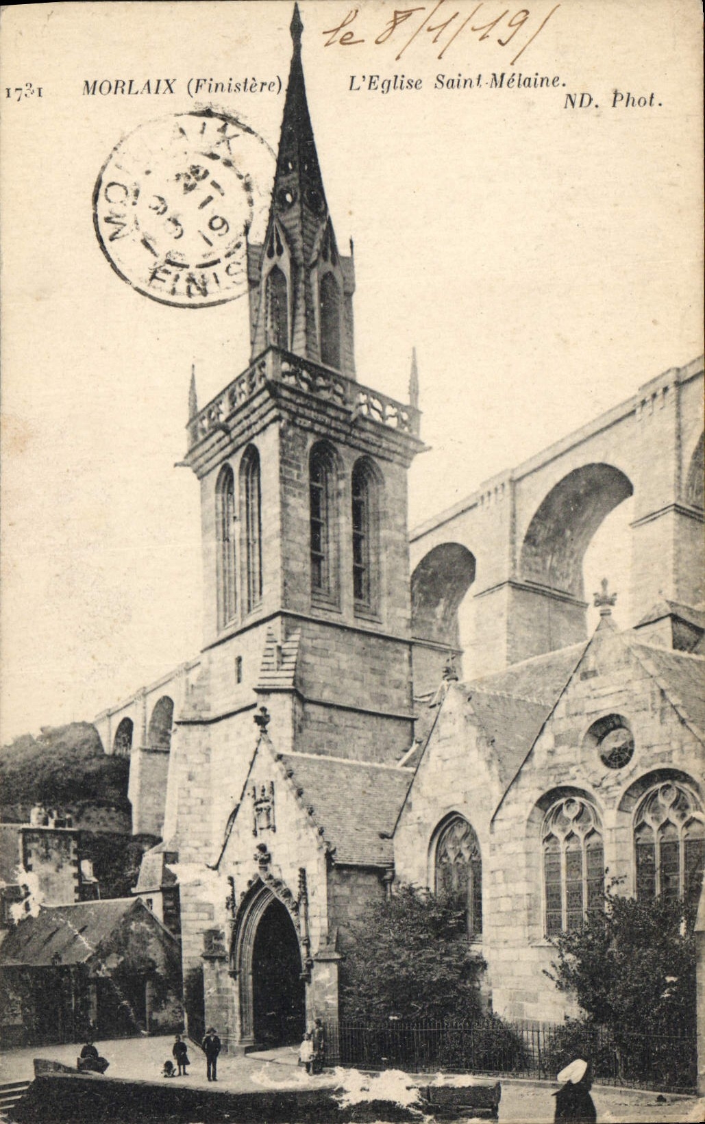 CPA Morlaix Finistere L'Eglise St Melaine 