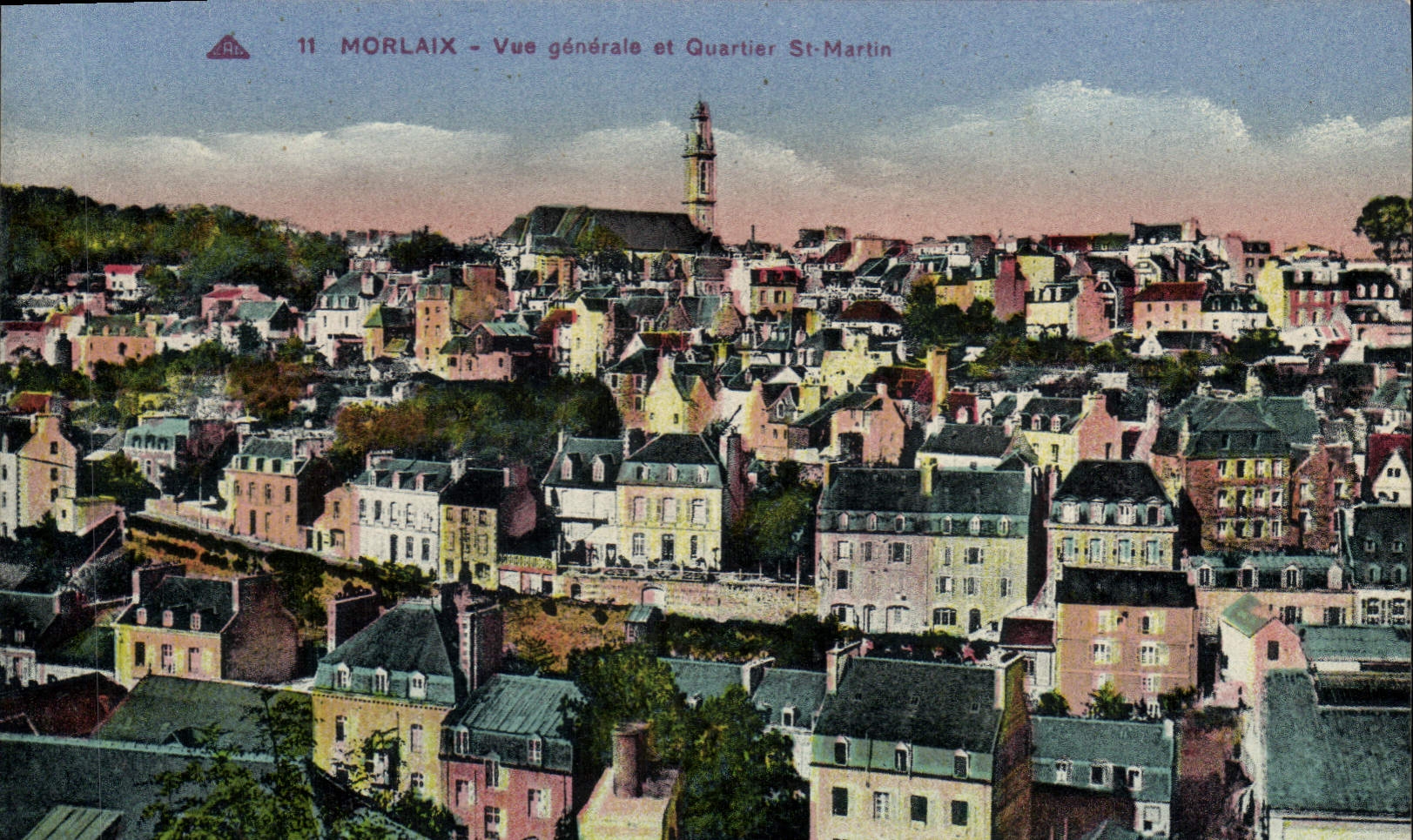 CPA Morlaix Vue generale et Quartier St Martin 