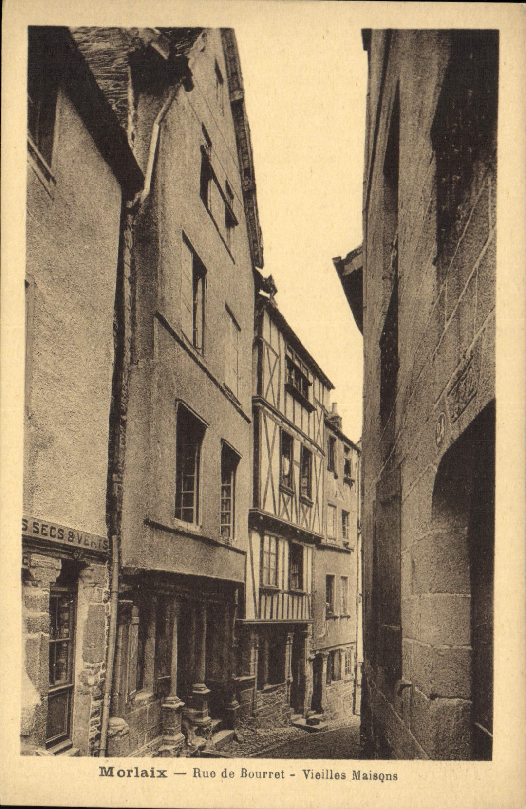 CPA Morlaix Rue de Bourret Vieilles Maisons 