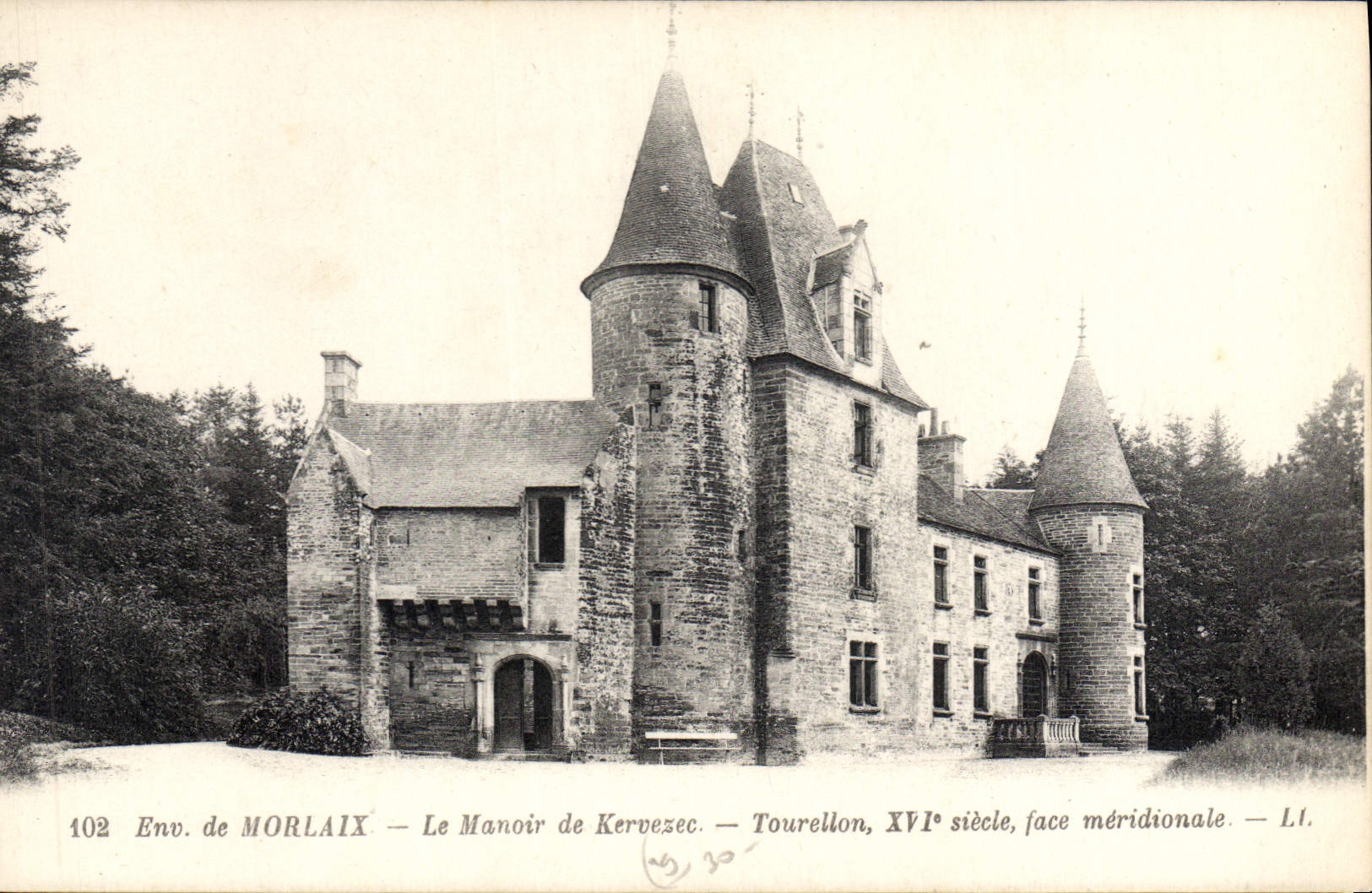 CPA Env de Morlaix Le Manoir de Kervezec Tourellon 