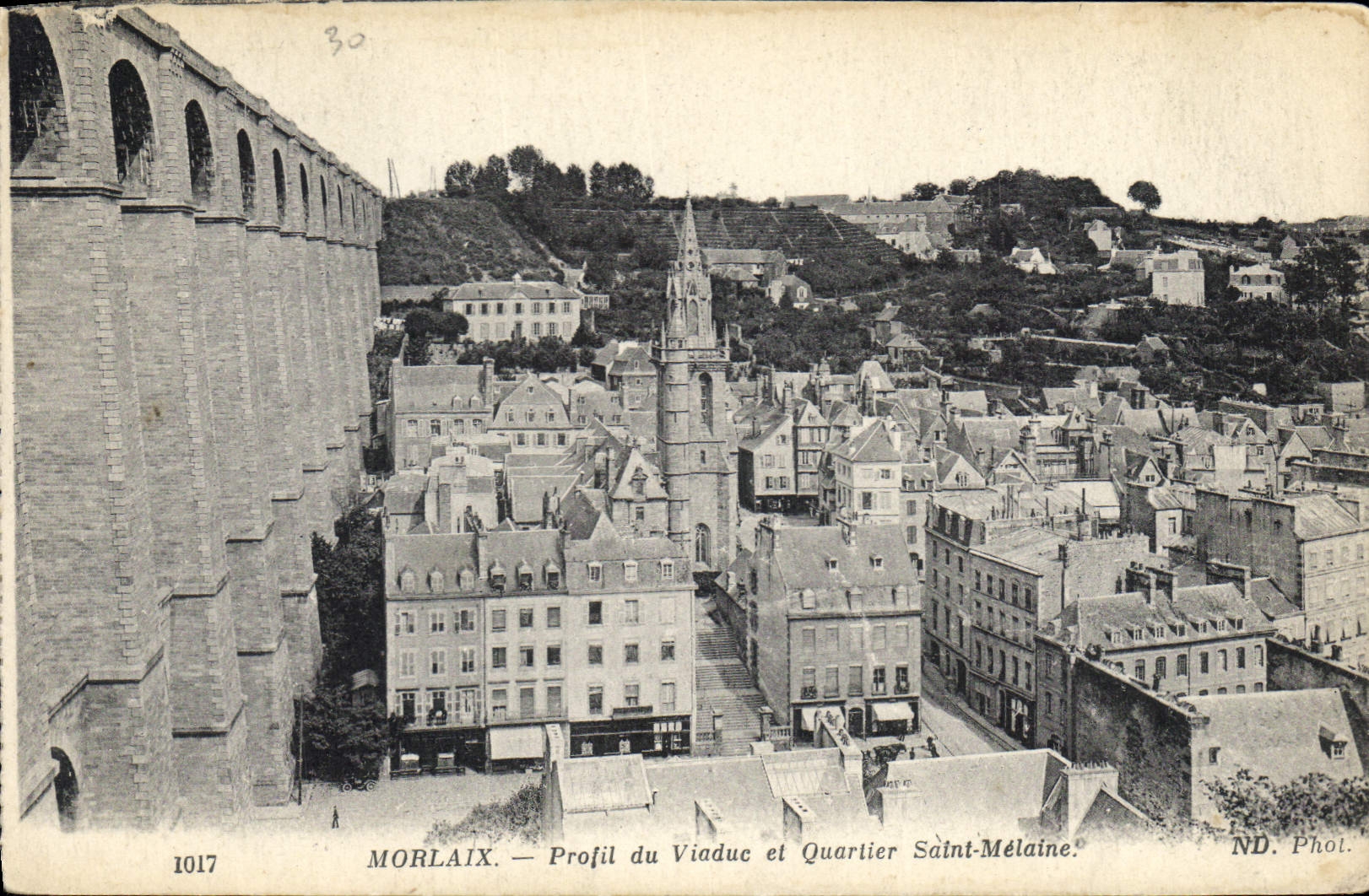 CPA Morlaix Profil du Viaduc et Quartier St Melaine 