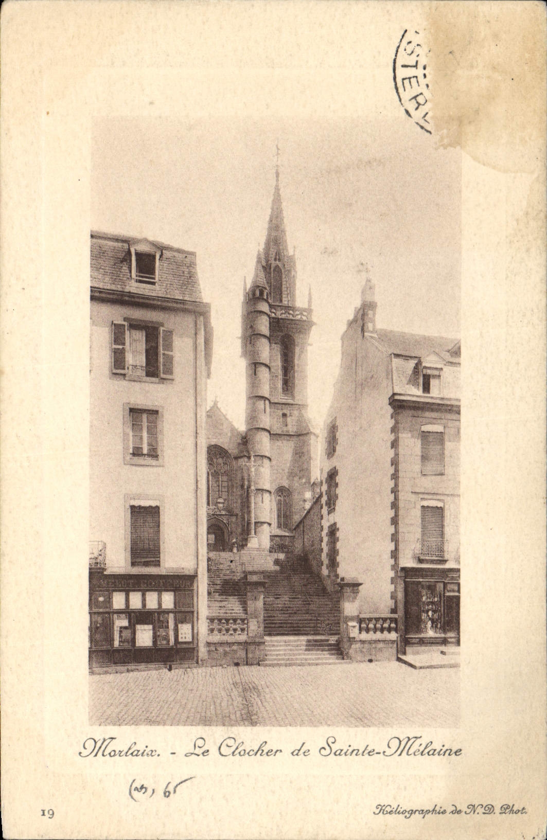 CPA Morlaix Le Clocher de Ste Melaine 
