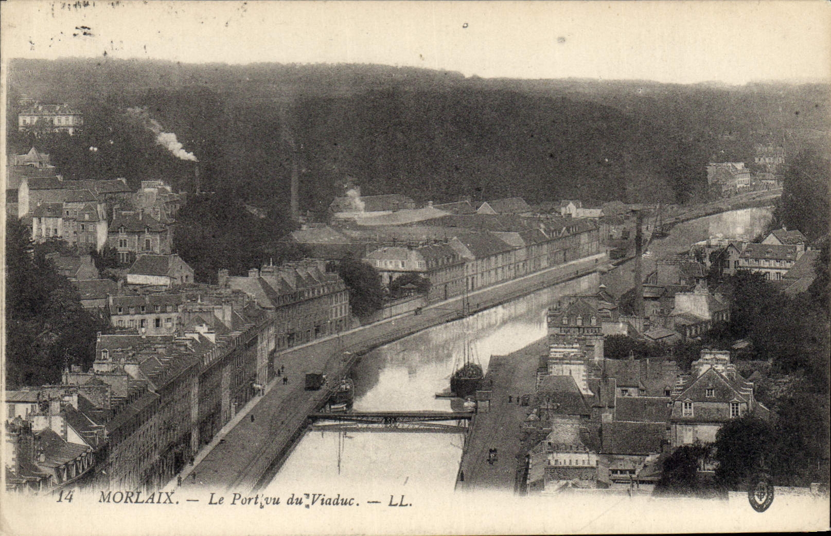 CPA Morlaix Le Port vu du Viaduc 