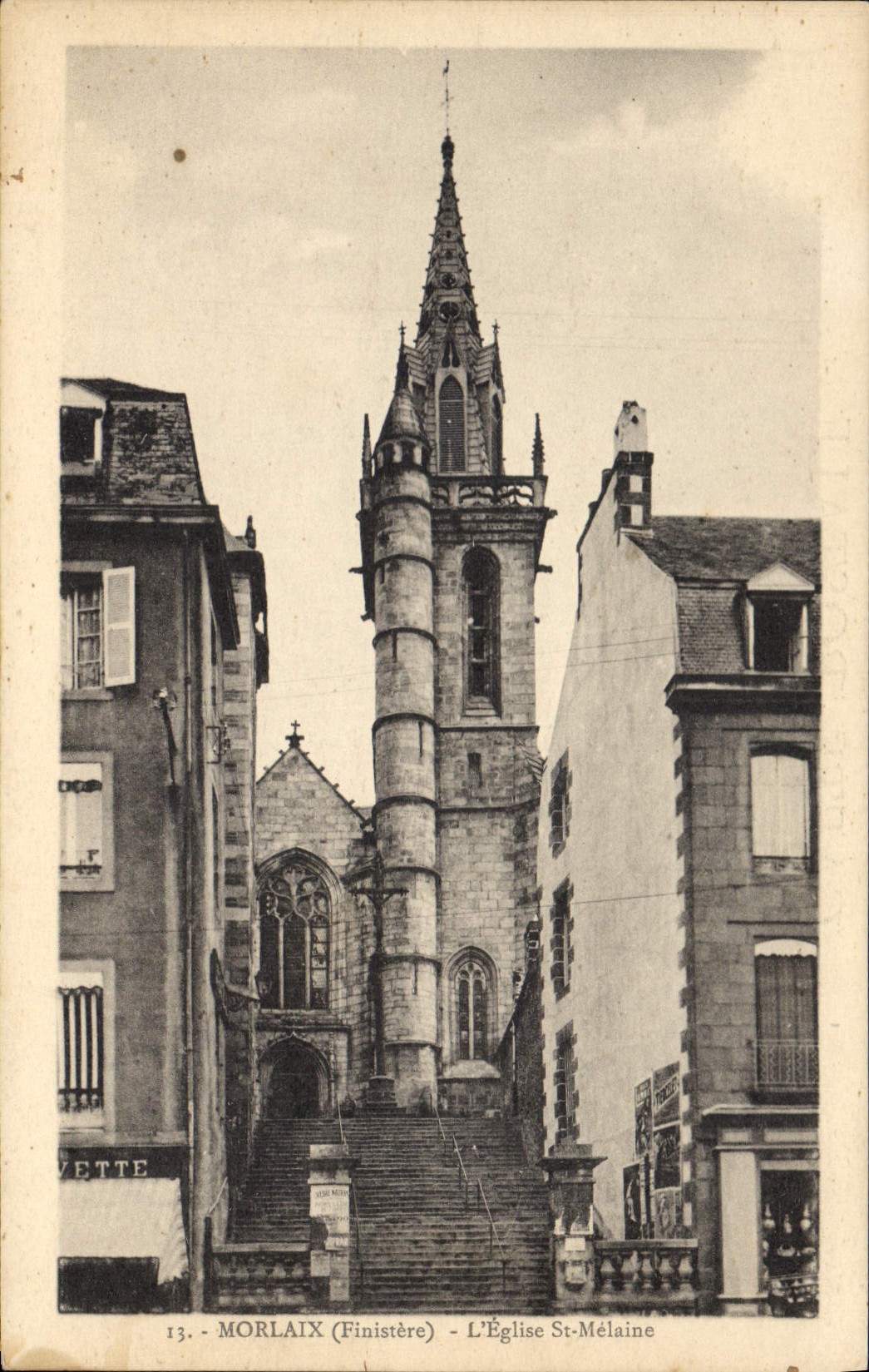 CPA Morlaix Finistere l'Eglise St Melaine 