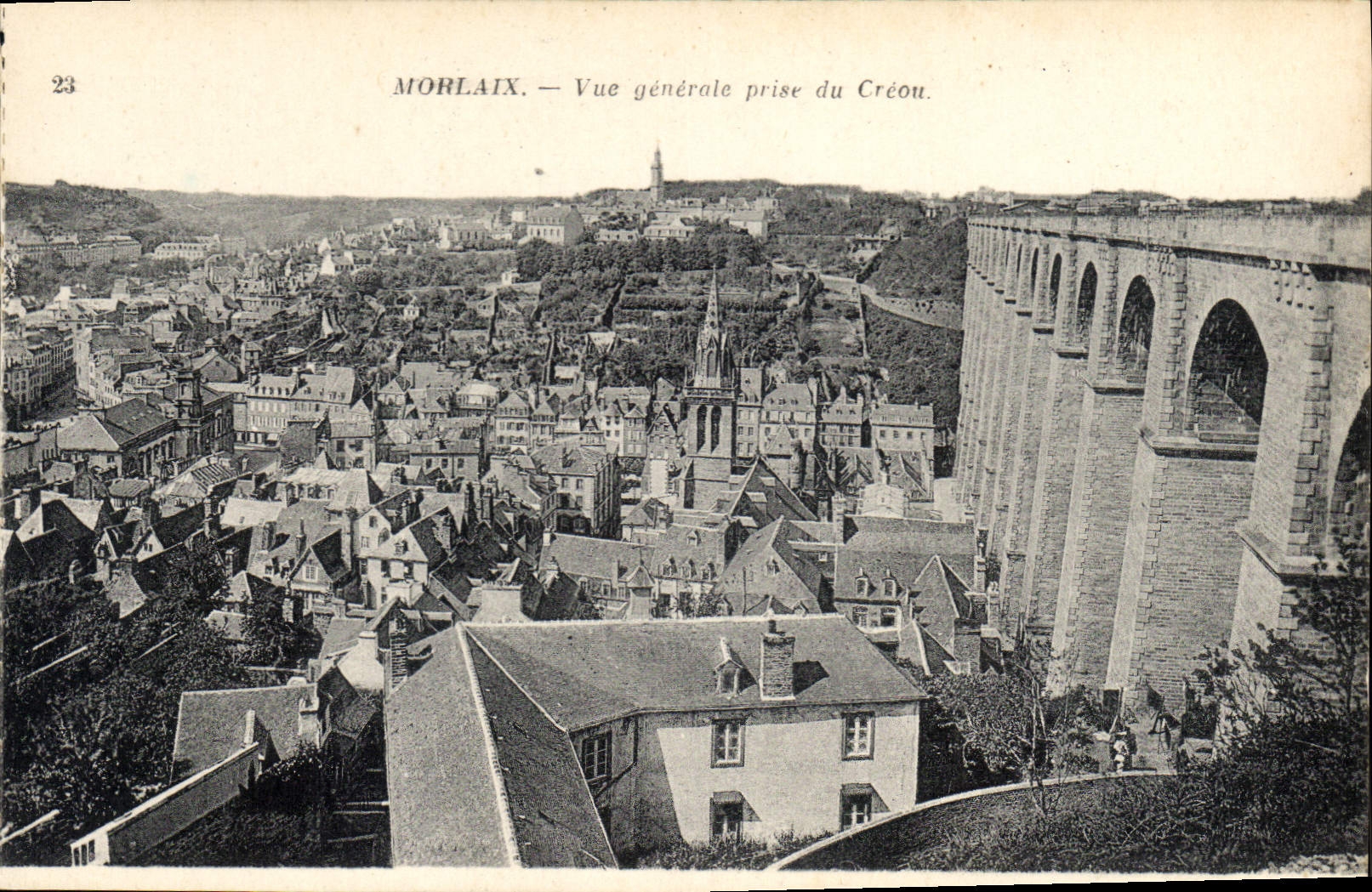CPA Morlaix Vue generale prise du Creou 