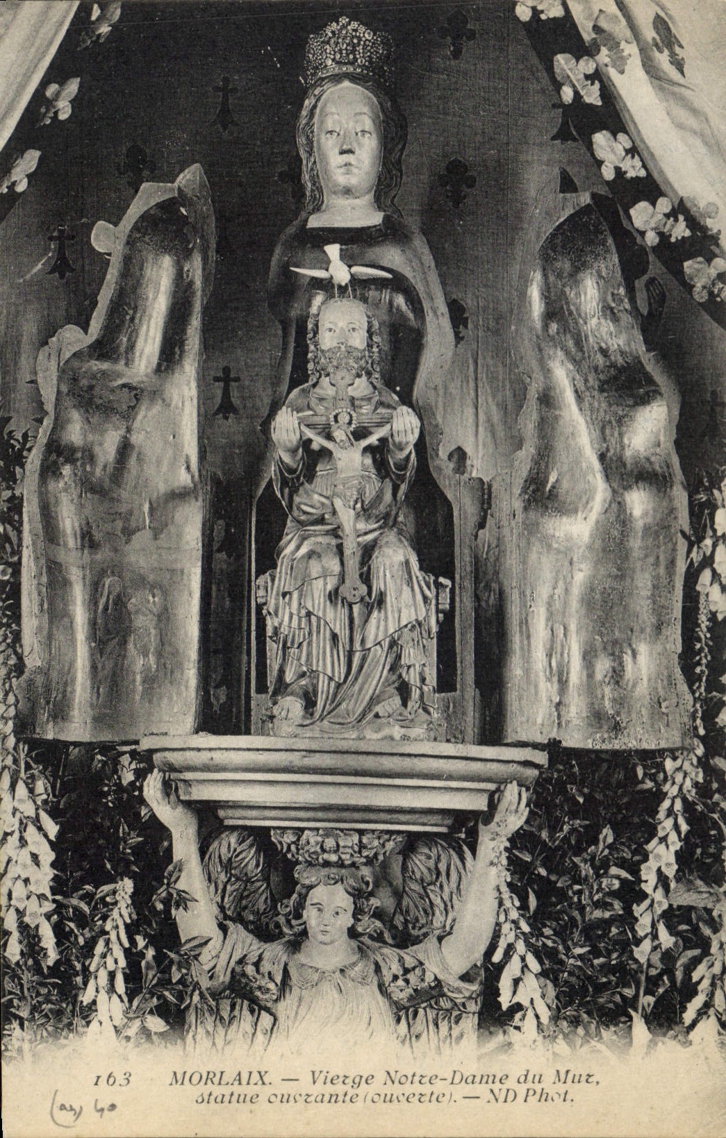 CPA Morlaix Vierge Notre Dame du Mur statue 