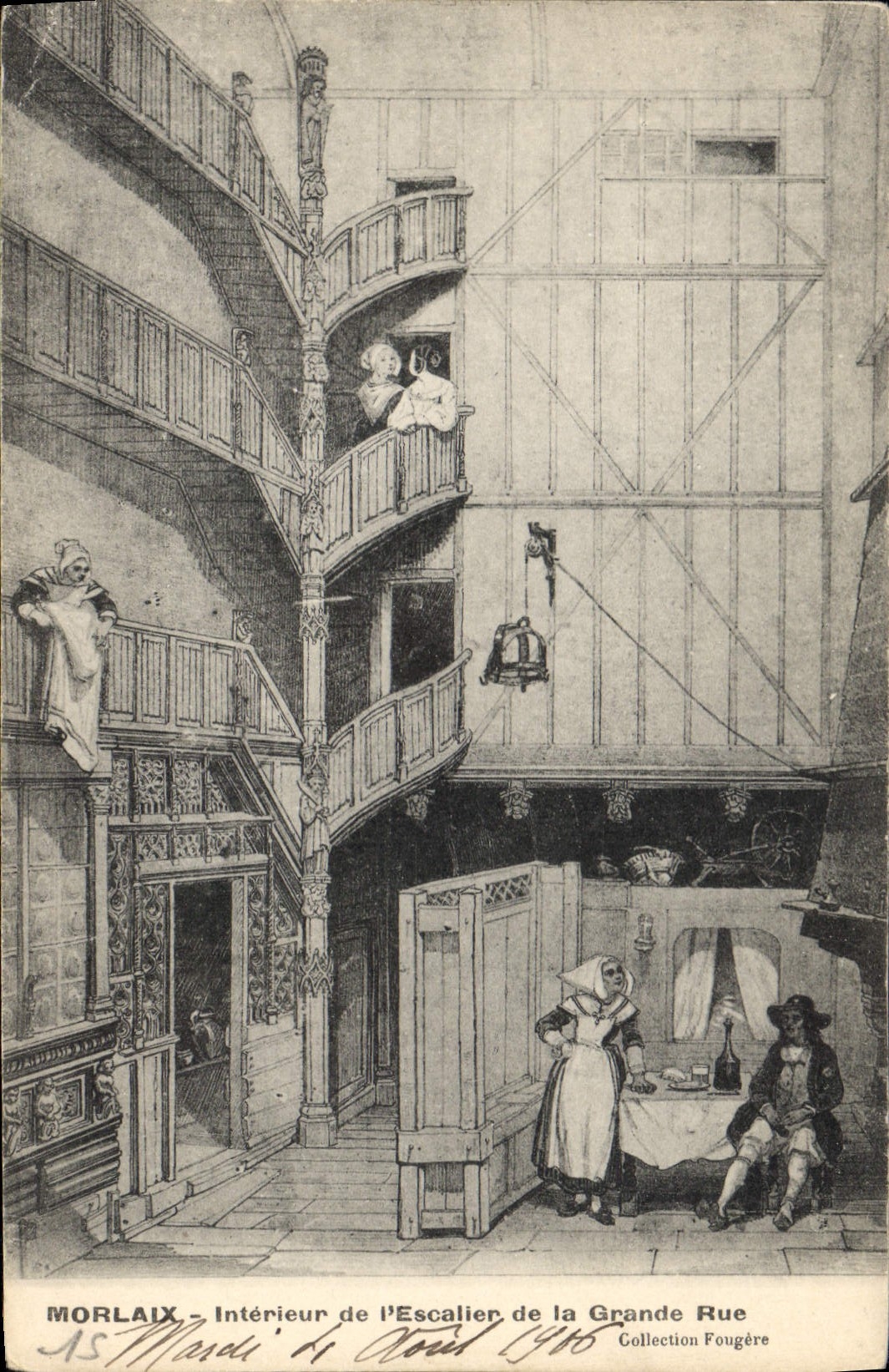 CPA Morlaix Interieur de l'Escalier de la Grande Rue 