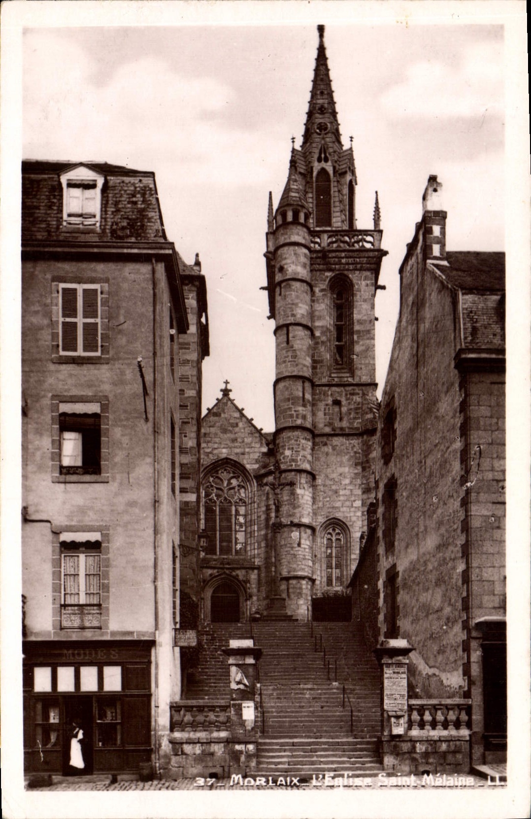 CPA Morlaix l'Eglise Saint Malaine 
