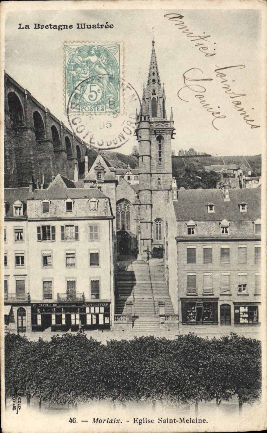 CPA Morlaix La Bretagne Illustree Eglise Saint Melaine 