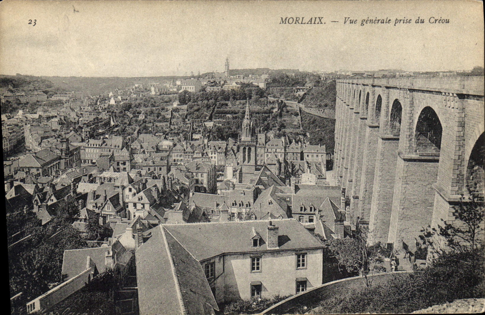 CPA Morlaix Vue generale prise du Creou 