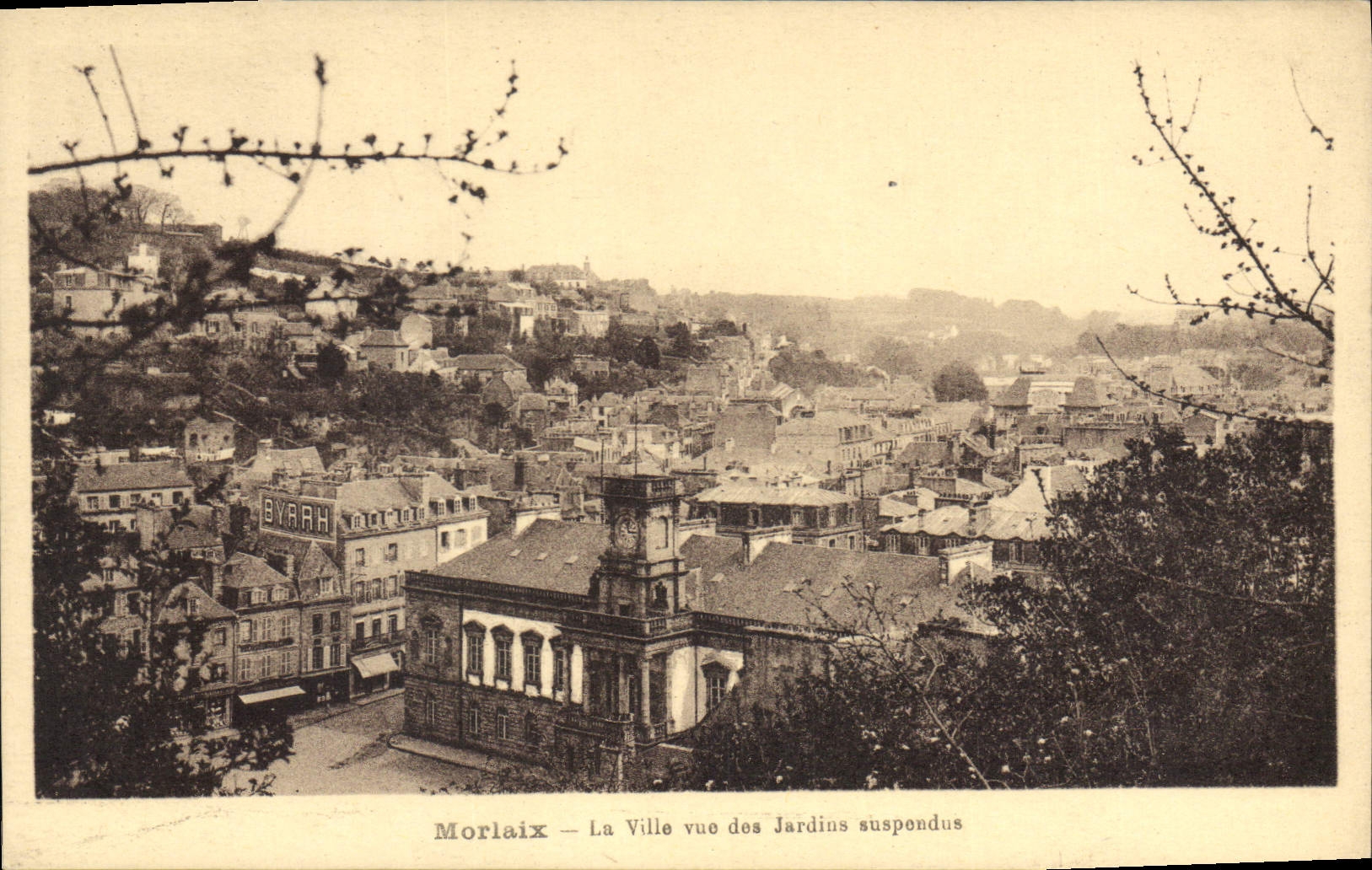 CPA Morlaix La Ville vue des Jardins suspendus