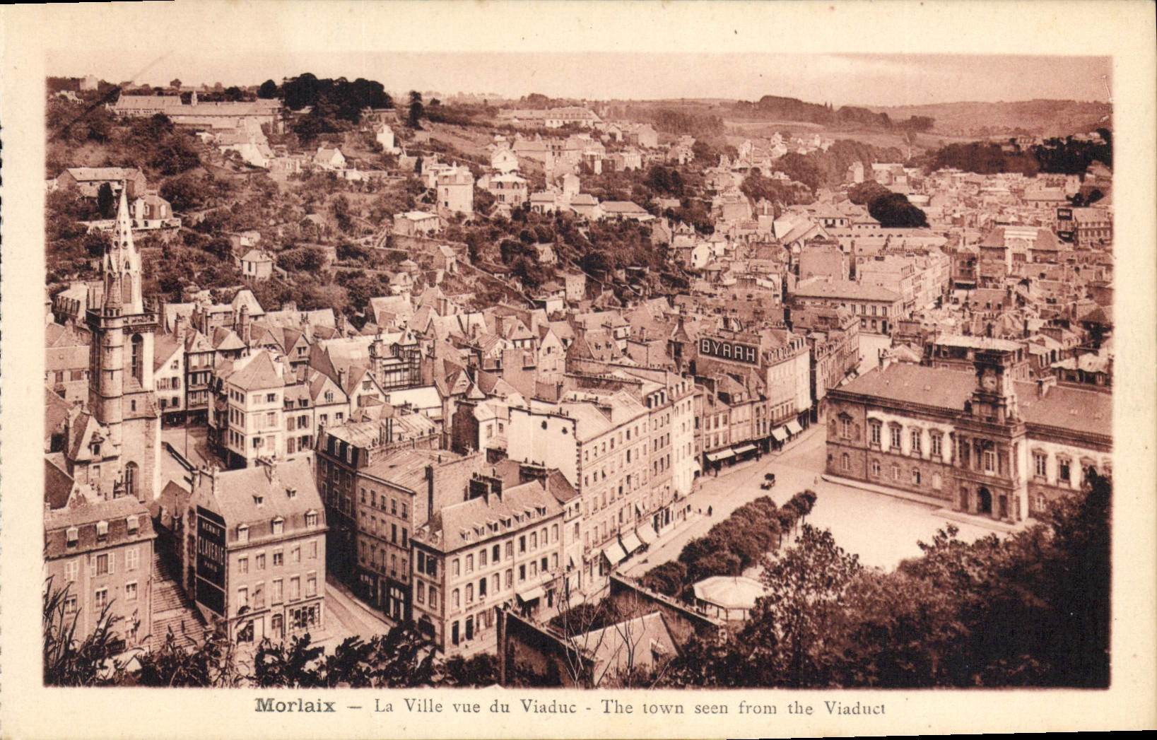CPA Morlaix La Ville vue du Viaduc 