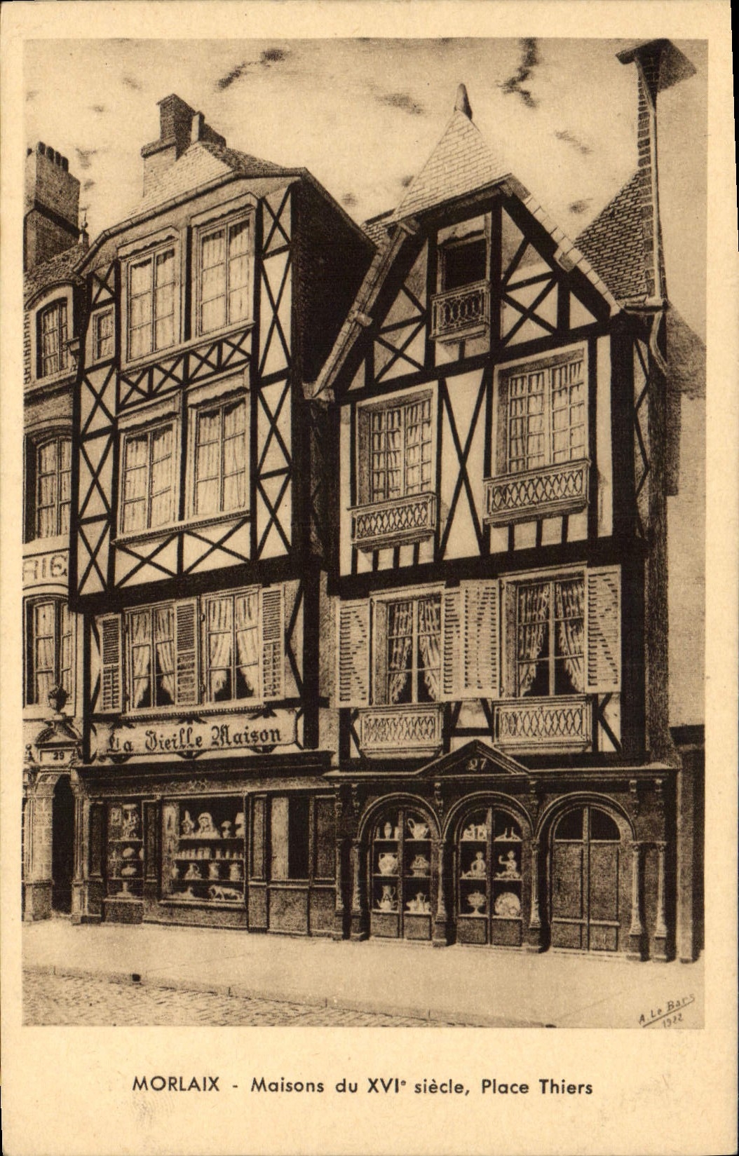 CPA Morlaix Maisons Place Thiers 