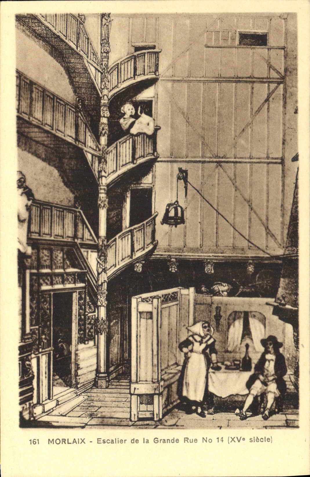 CPA Morlaix Escalier de la Grande Rue 
