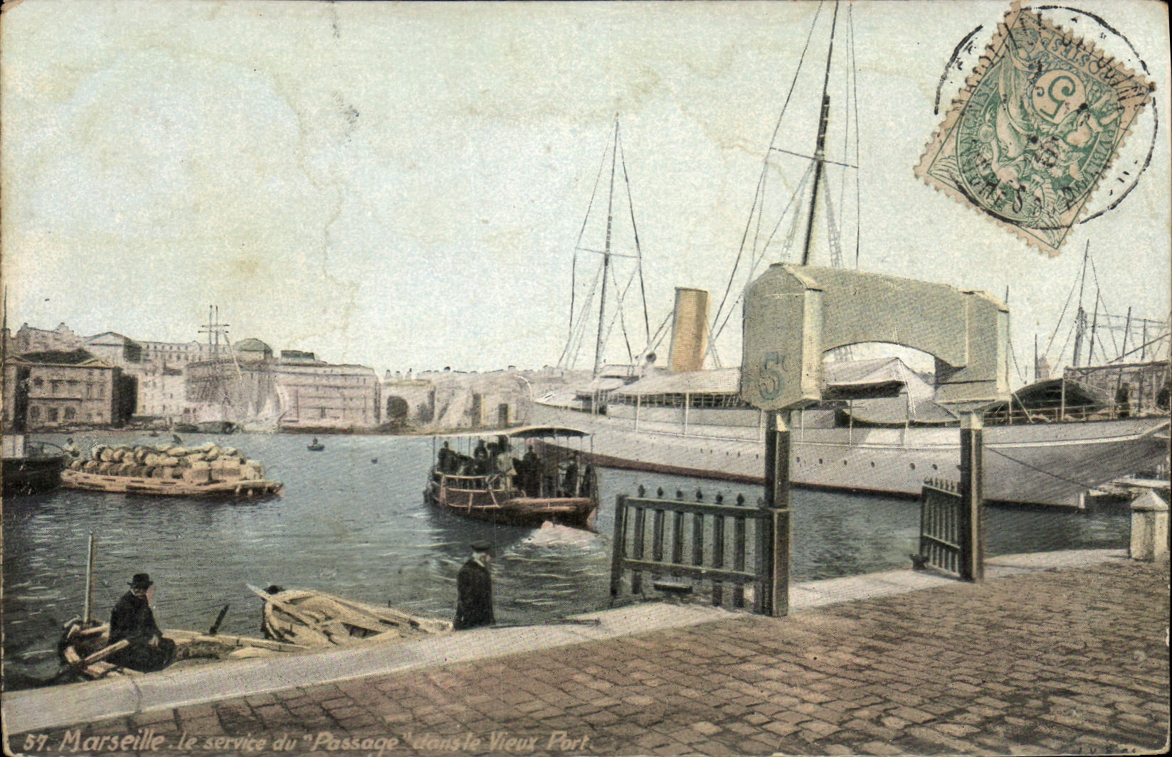 CPA Marseille Le service du Passage Vieux Port 