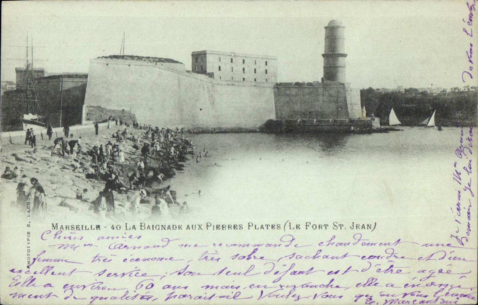 CPA Marseille La Baignox aux Pierres Plates Le Fort St Jean