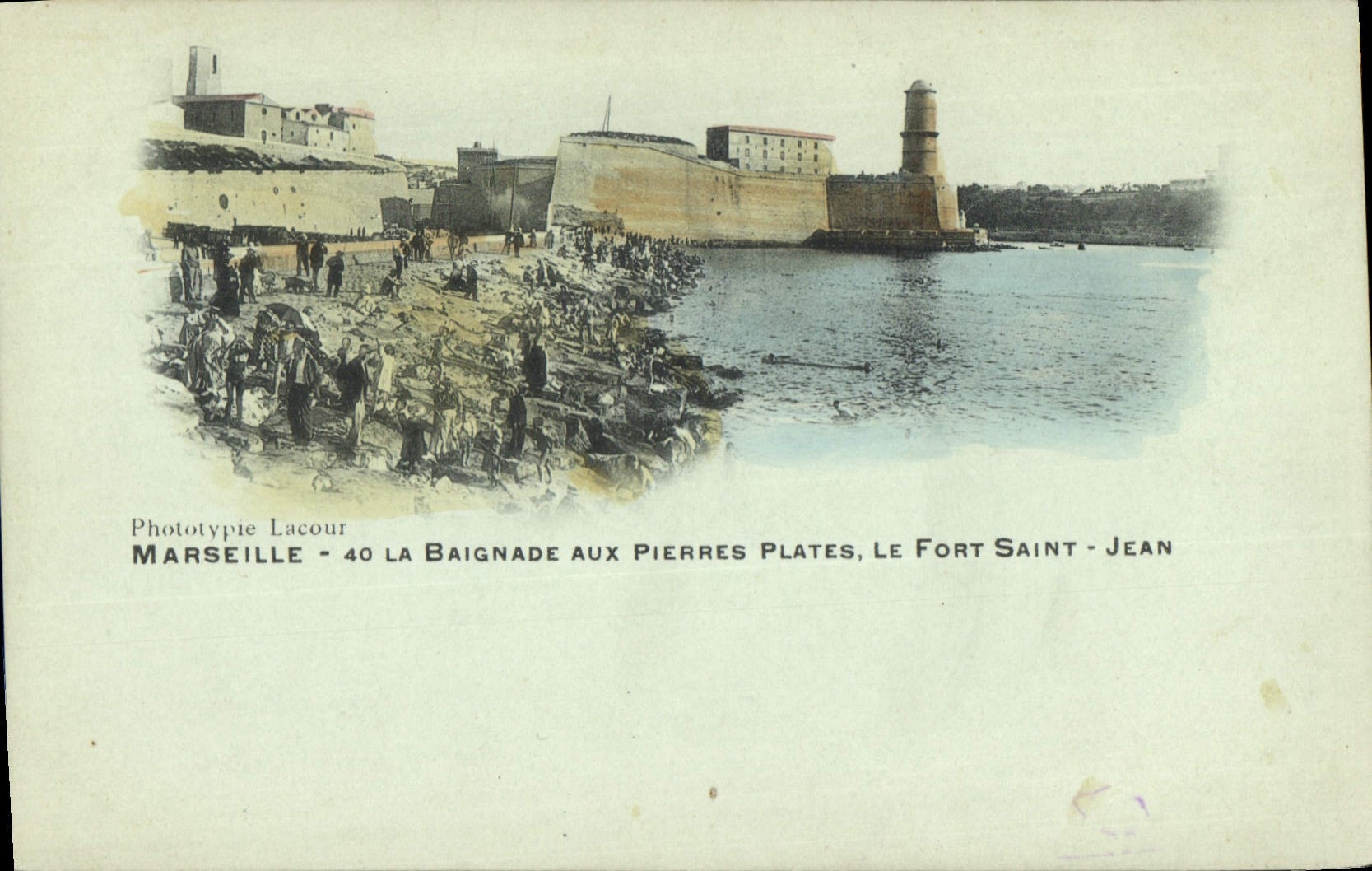 CPA Marseille La Baignade aux Pierres Plates Le Fort Saint Jean