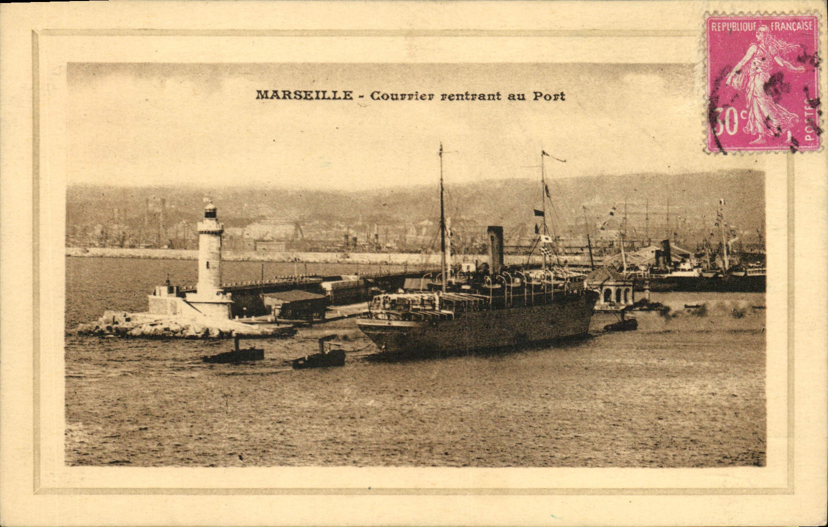 CPA Marseille Courrier rentrant au Port 