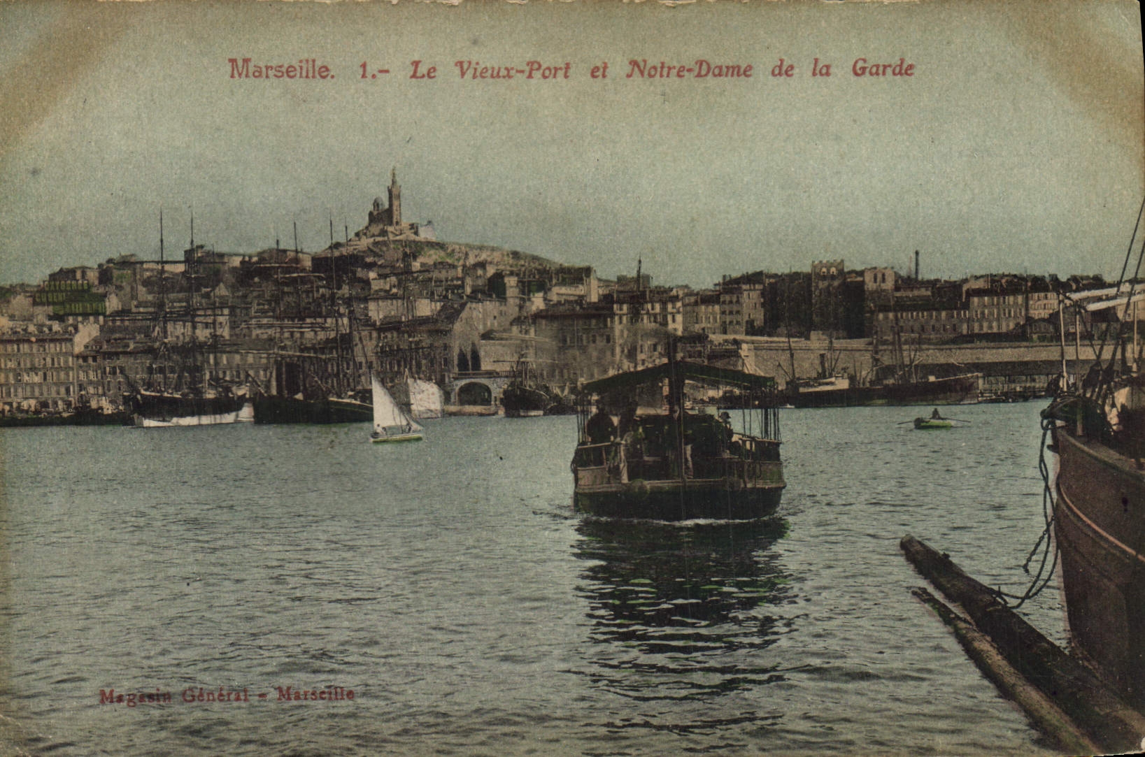 CPA Marseille Le Vieux Port et Notre Dame de la Garde 