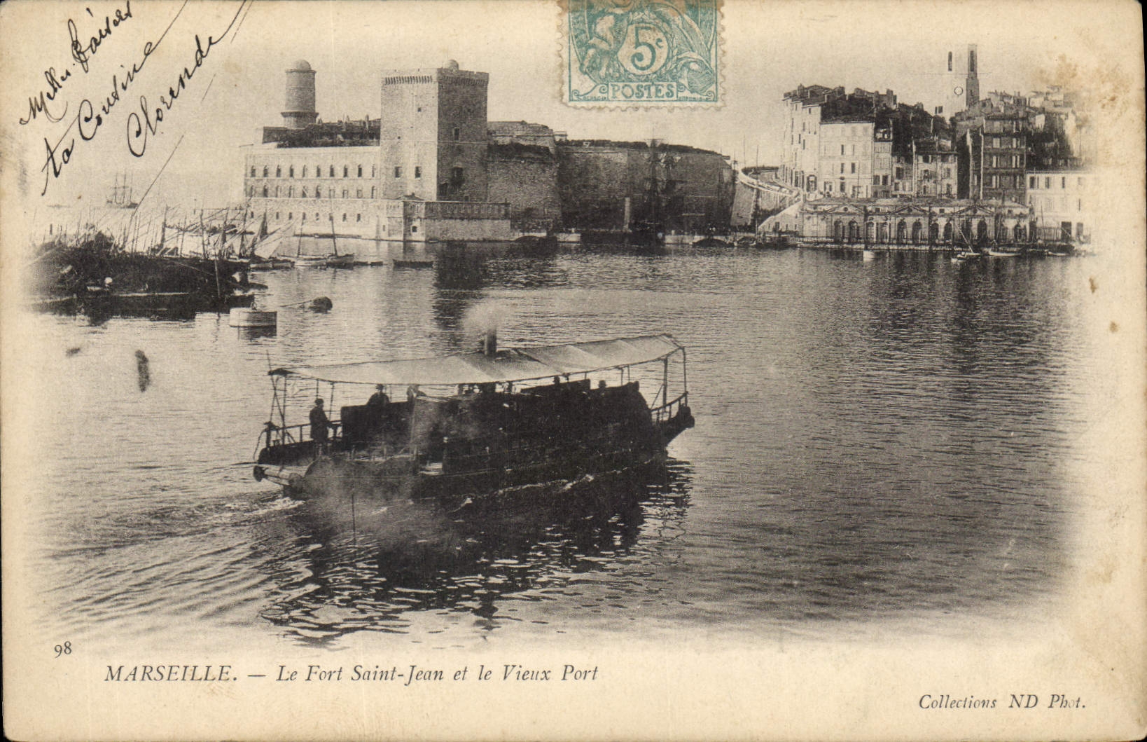 CPA Marseille Le Fort Saint Jean et le Vieux Port 
