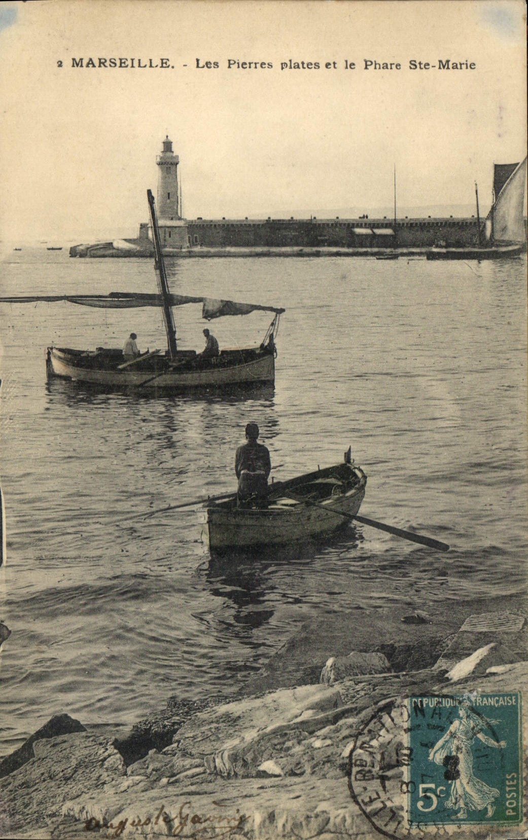 CPA Marseille La Pierres plates et le Phare Ste Marie 