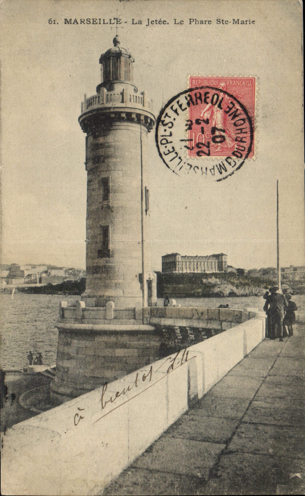 CPA Marseille la Jetee le Phare Ste Marie