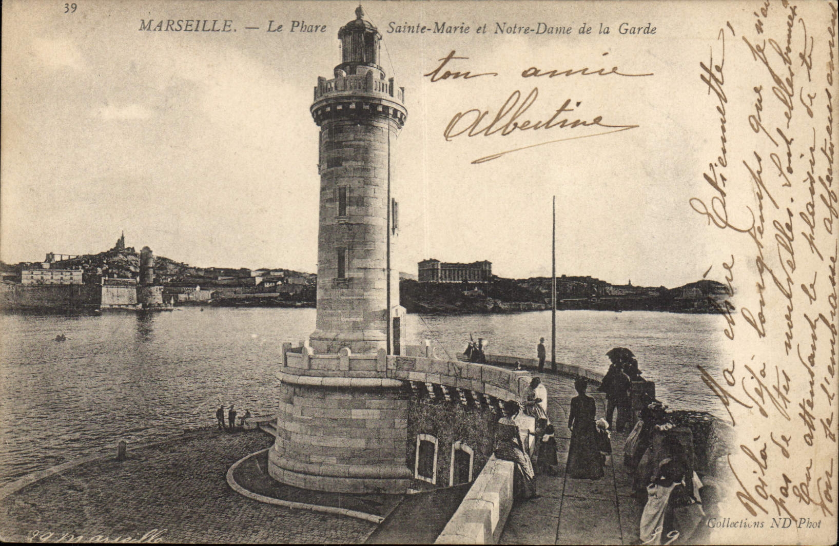 CPA Marseille le Phare Sainte Marie et Notre Dame de la Garde