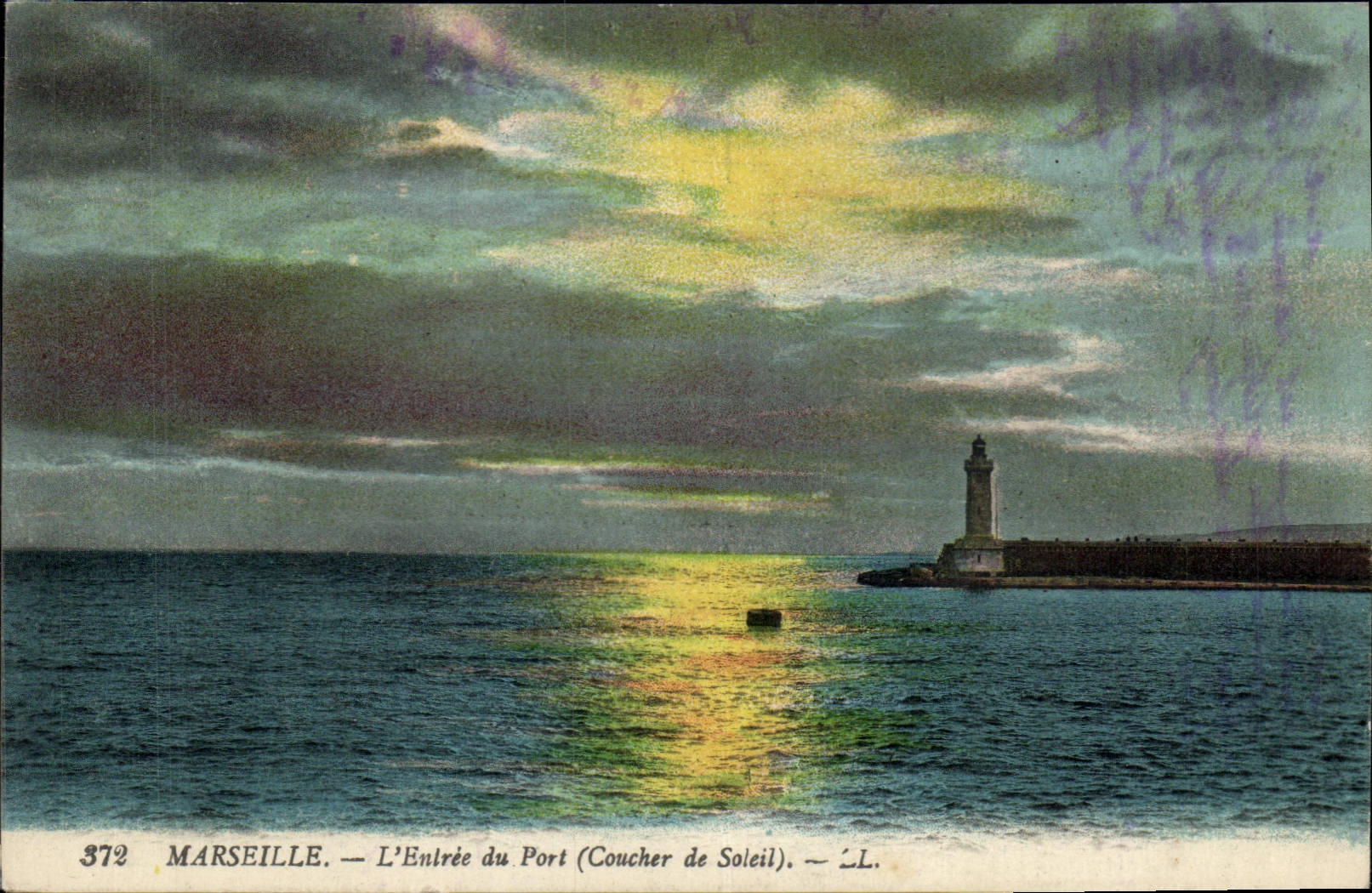 CPA Marseille l'entree du port Coucher de Soleil