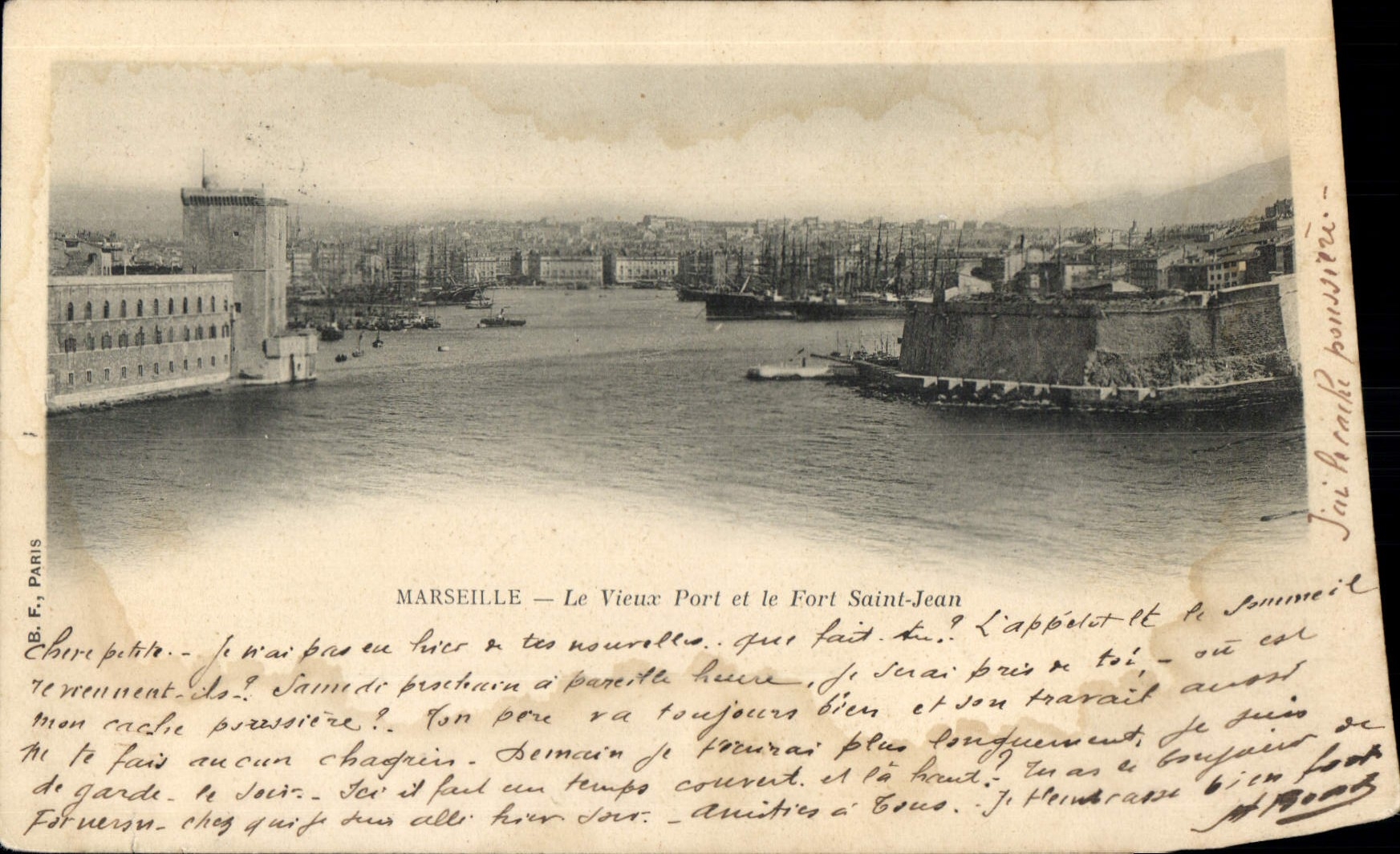 CPA Marseille le Vieux port et le Fort Saint Jean