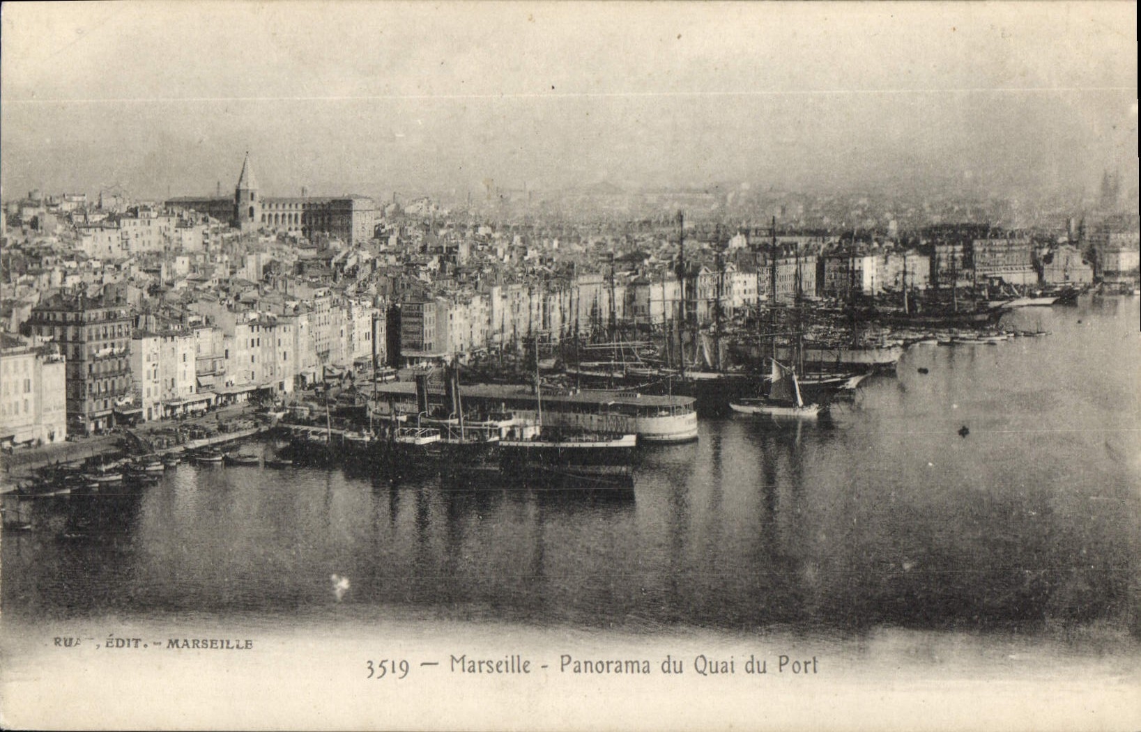 CPA Marseille Panorama du Quai du port 