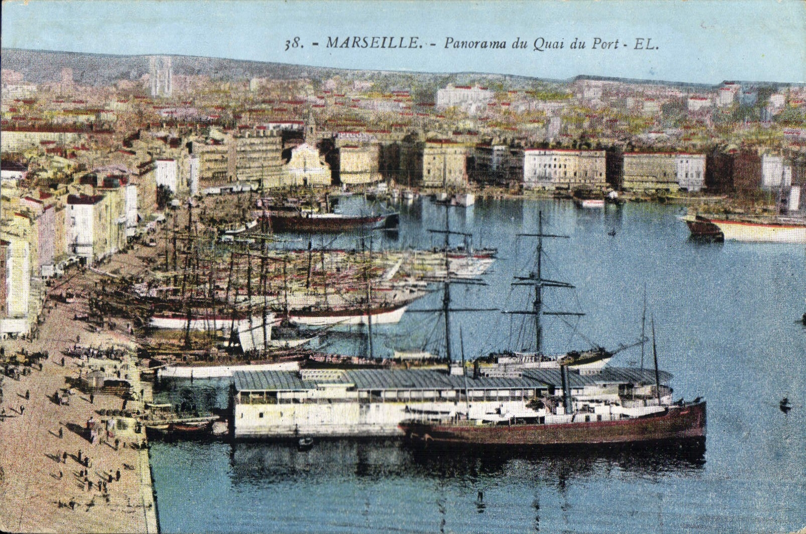 CPA Marseille panorama du Quai du port 
