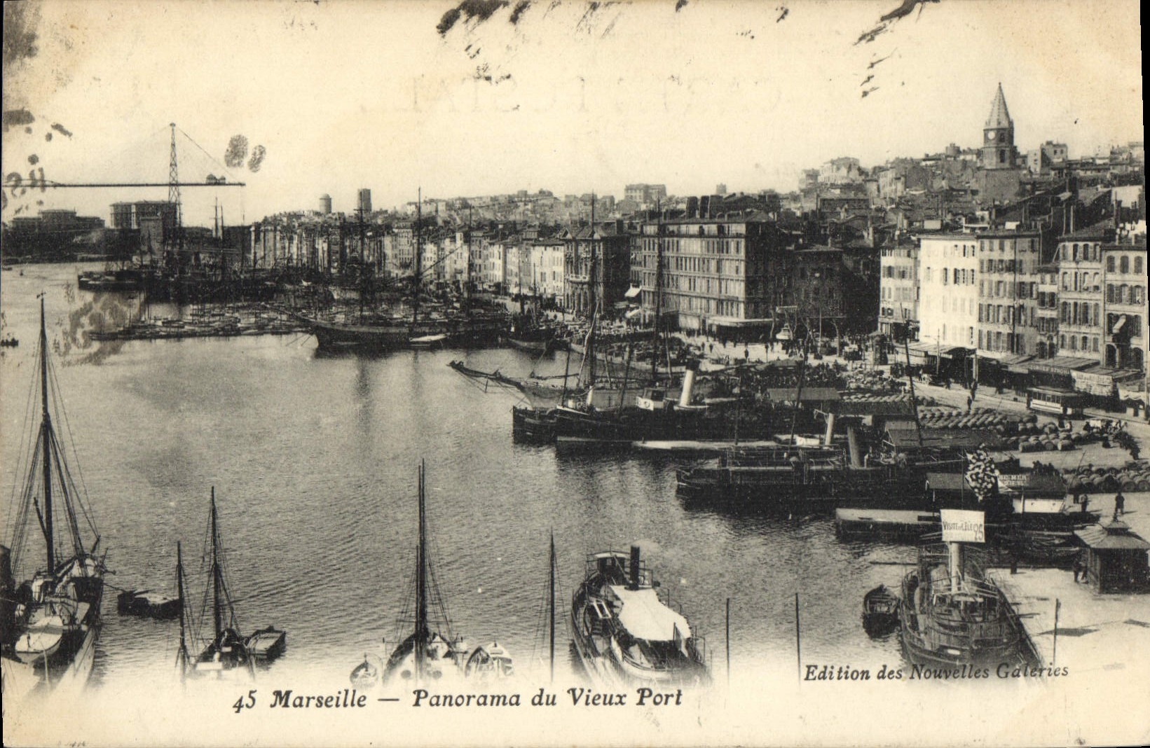 CPA Marseille panorama du vieux port