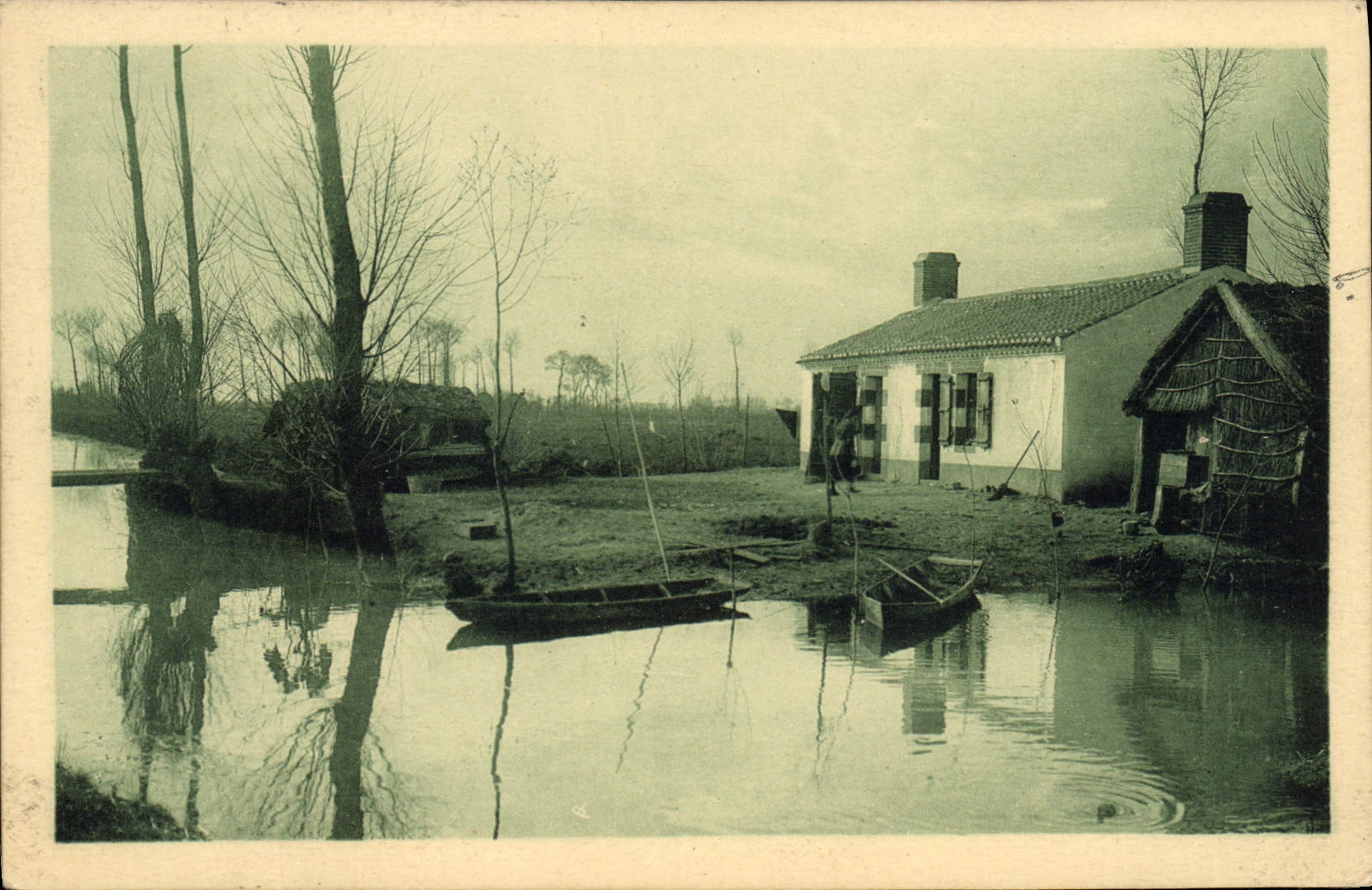 CPA Les Plus braux paysages de la vendee maraichine Une Chaumiere en plein marais 
