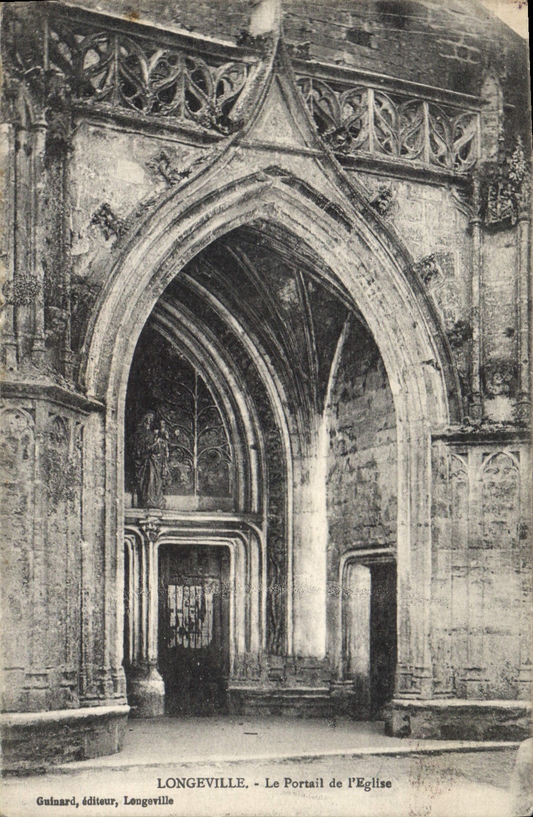 CPA Longeville le portail de l'eglise 