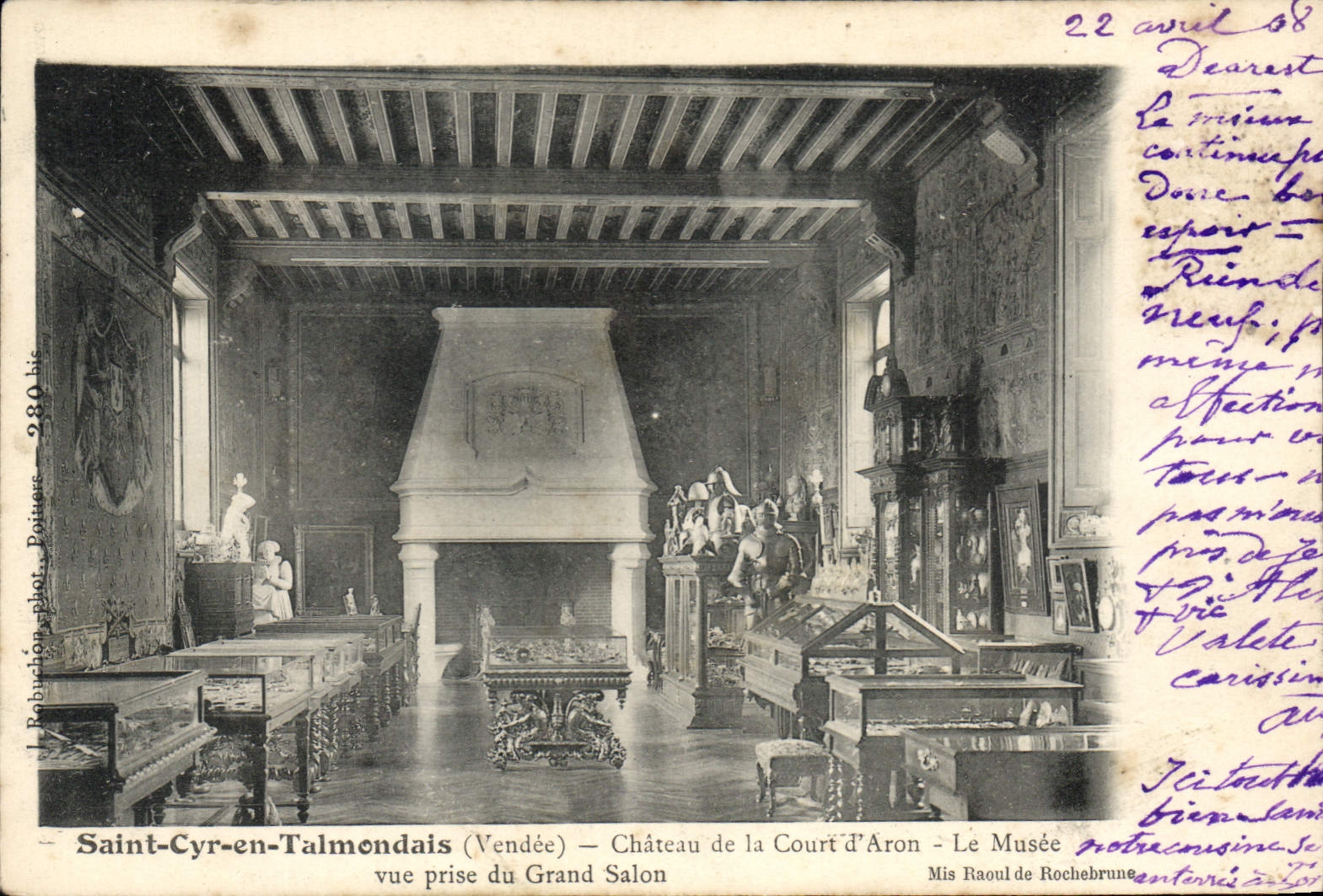 CPA Saint Cyr en Talmondais Vendee chateau de la Court d'Aron le Musee vue prise du grand Salon 