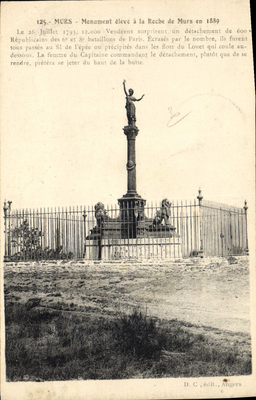 CPA Murs monument eleve a la Roche de Murs en 1889 