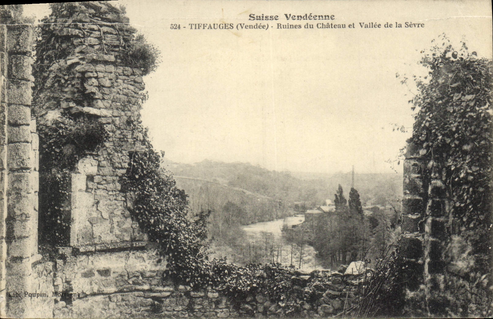 CPA Suisse Vendeenne Tiffaugges Vendee Ruines du chateau et Vallee de la Sevre 