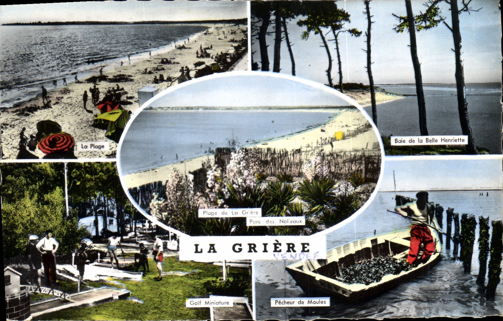 CPA La Griere La plage Baie de la Belle Henriette Gold miniature Pecheur de moules Peche