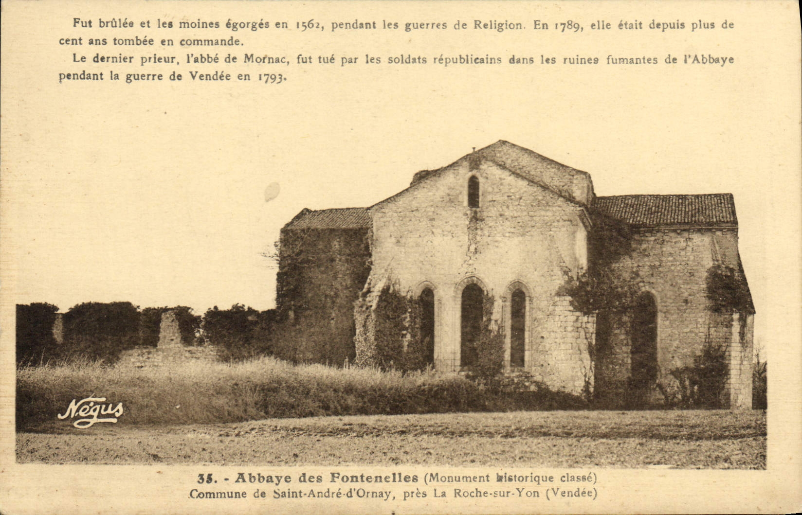 CPA Abbaye des Fontenelles monument historique Classe commune de Saint Andre d'Ornay pres la Roche s