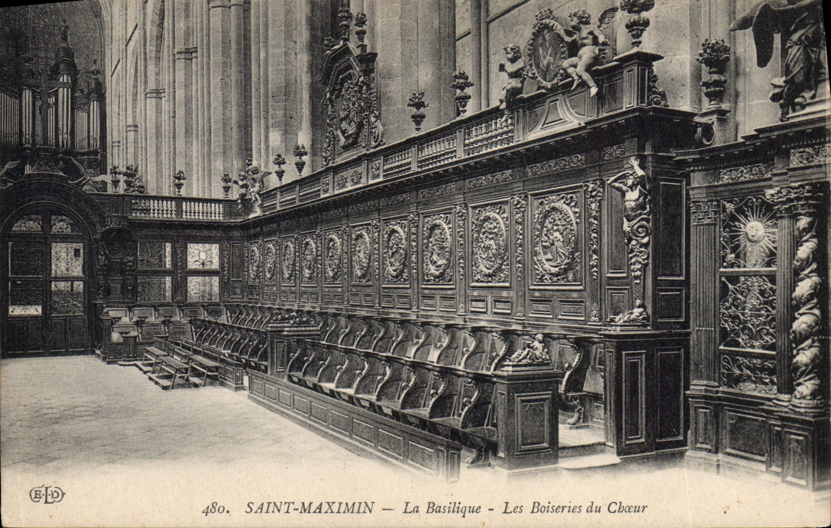 CPA Saint Maximin la Basilique les Boiseries du Choeur Orgue