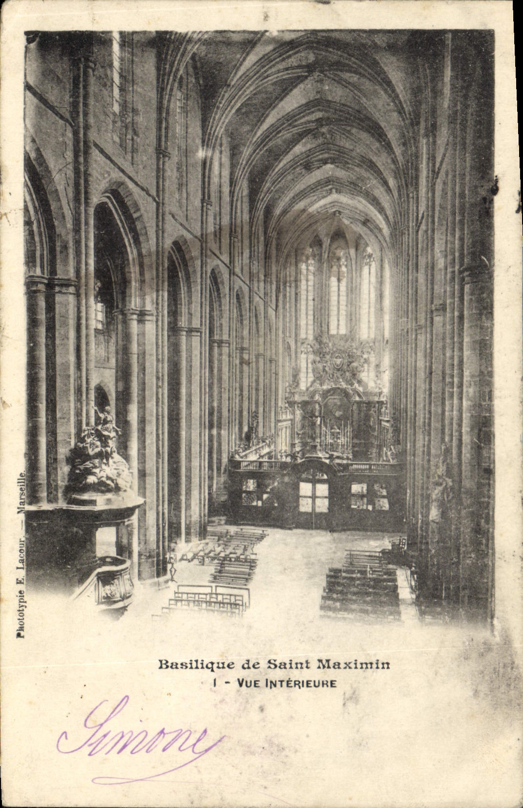CPA Basilique de Saint Maximin vue interieure 