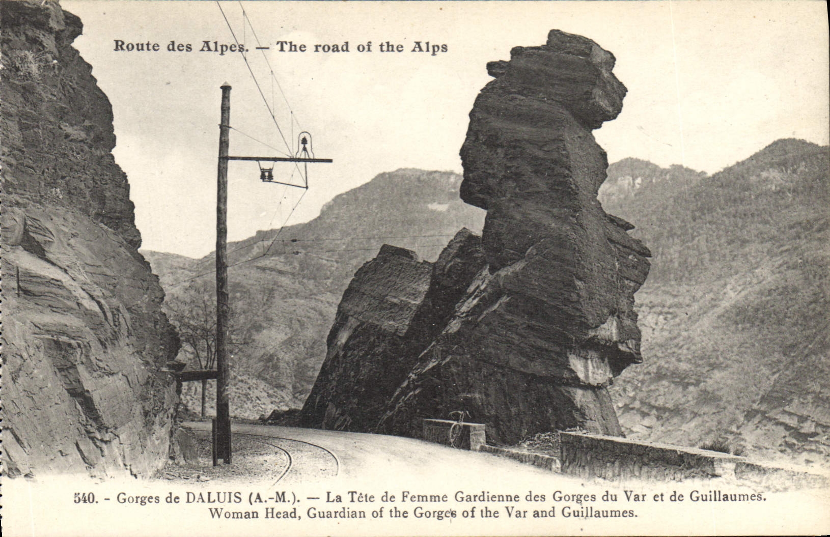 CPA Route des Alpes de Daluis A M La Tote de Femme Gardienne des Gorges du Var et de Guillaumes