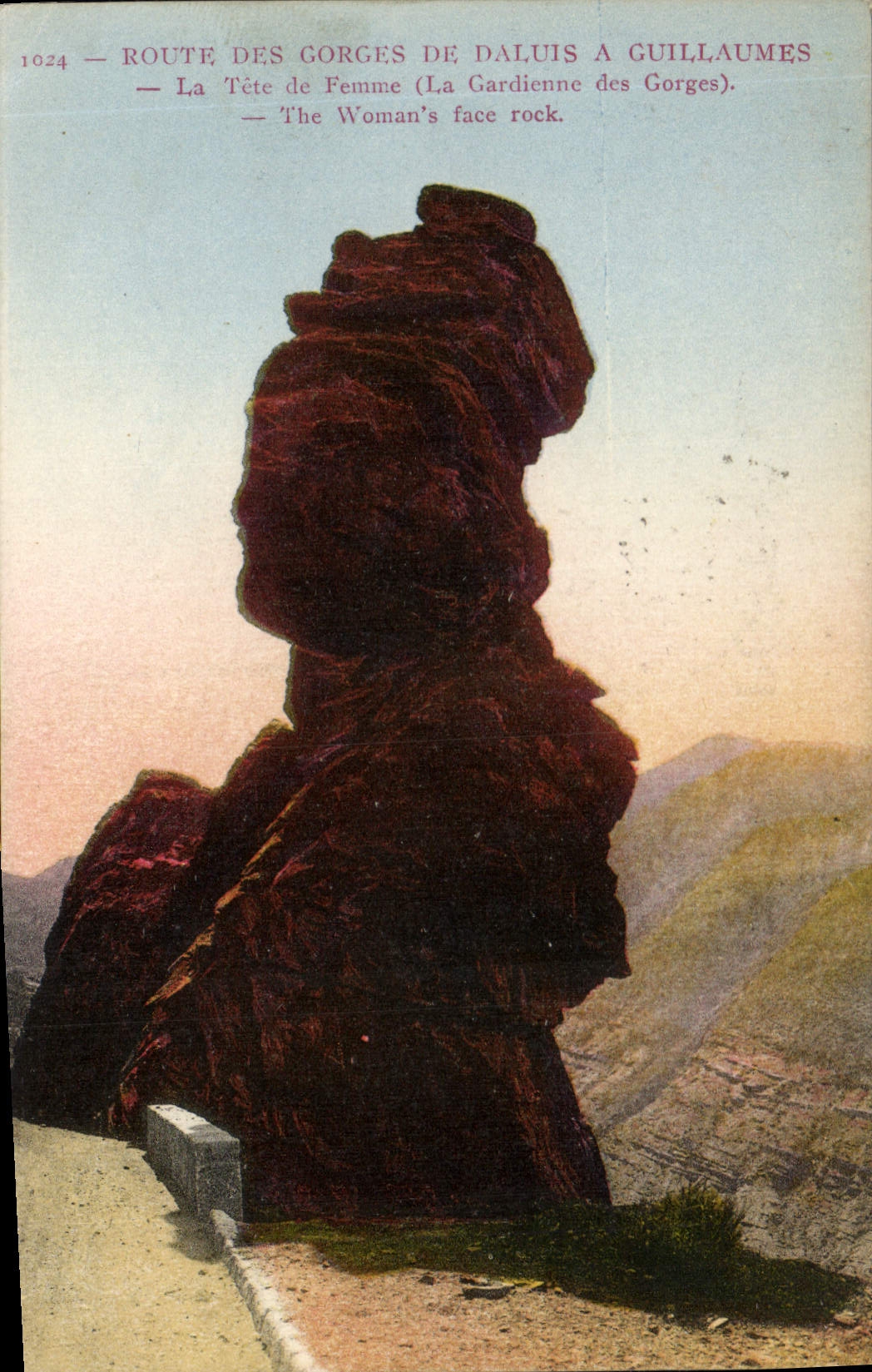 CPA Route des Gorges de Daluis a Guillaumes La Tete de Femme La Gardienne des Gorges 