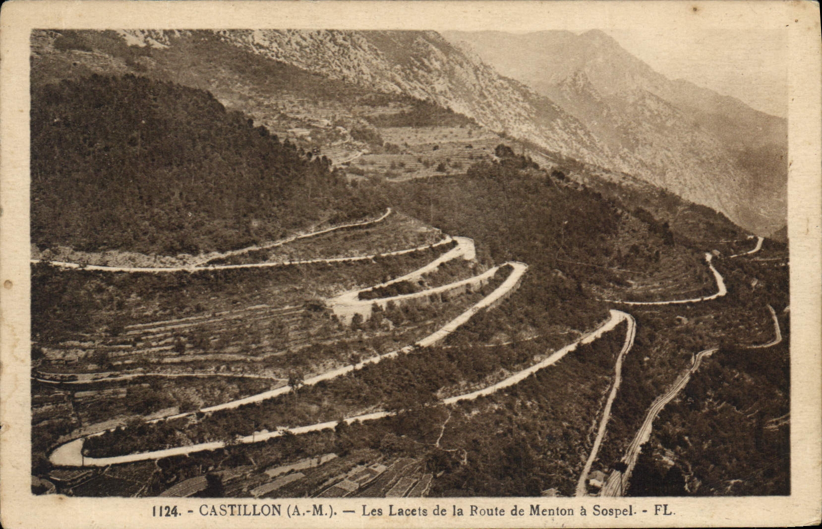 CPA Castillon A M Les Lacets de la Route de Menton a Sospel 