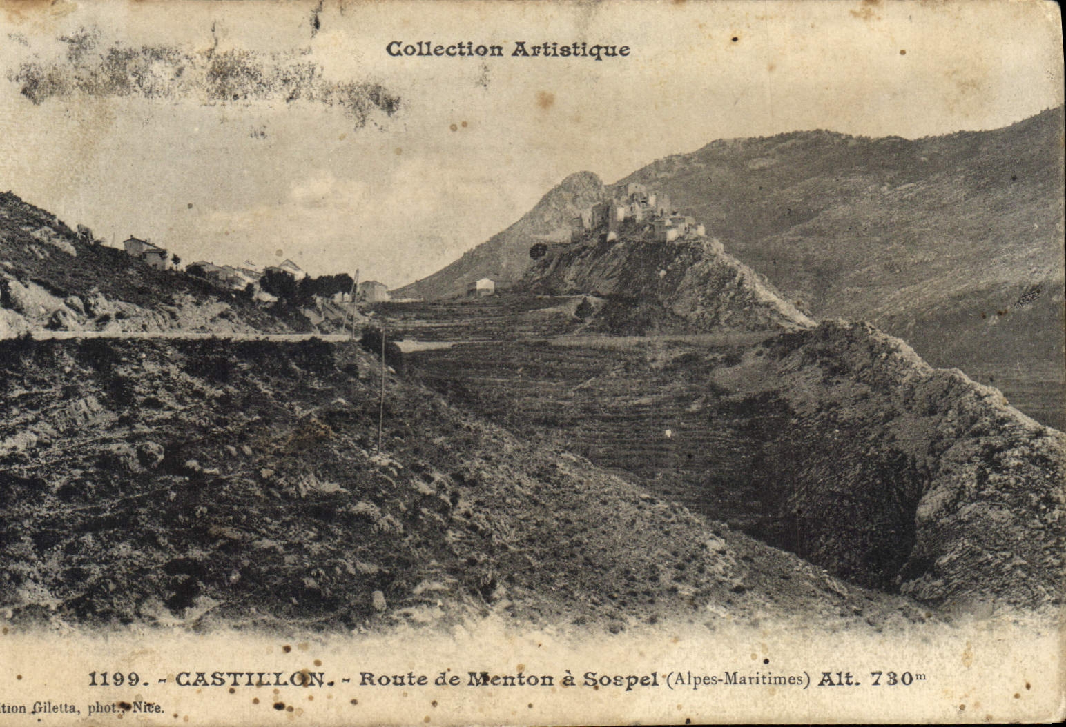 CPA Castillon Route de Menton a Sospel A M 
